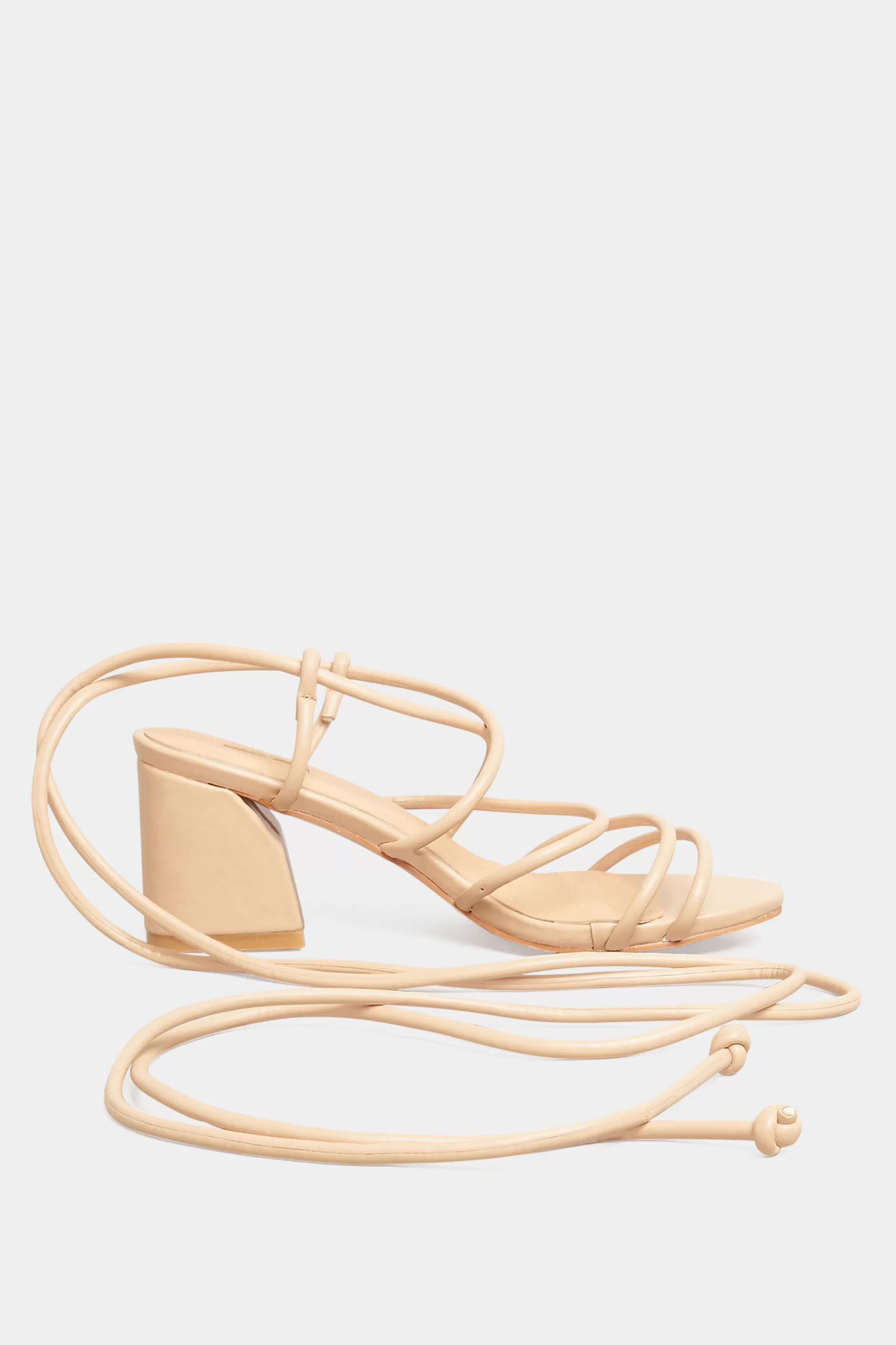 Women M&Co Heels>Limited Collection Limited Collection Beige Brown Lace Up Block Heels In Extra Wide Eee Fit