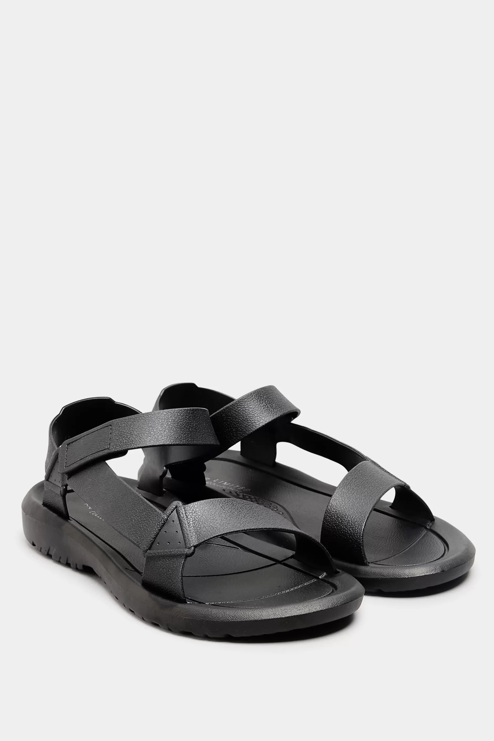Women M&Co Flat Shoes>Limited Collection Limited Collection Black Adjustable Strap Sandals In Wide E Fit