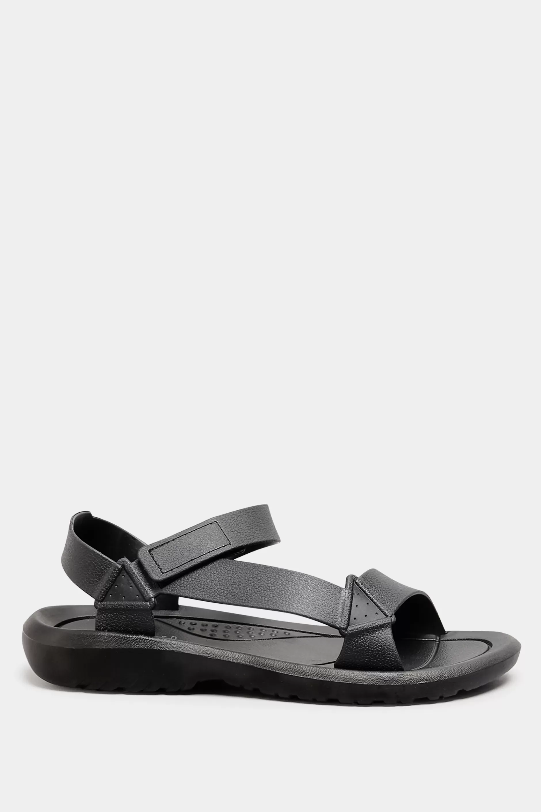 Women M&Co Flat Shoes>Limited Collection Limited Collection Black Adjustable Strap Sandals In Wide E Fit