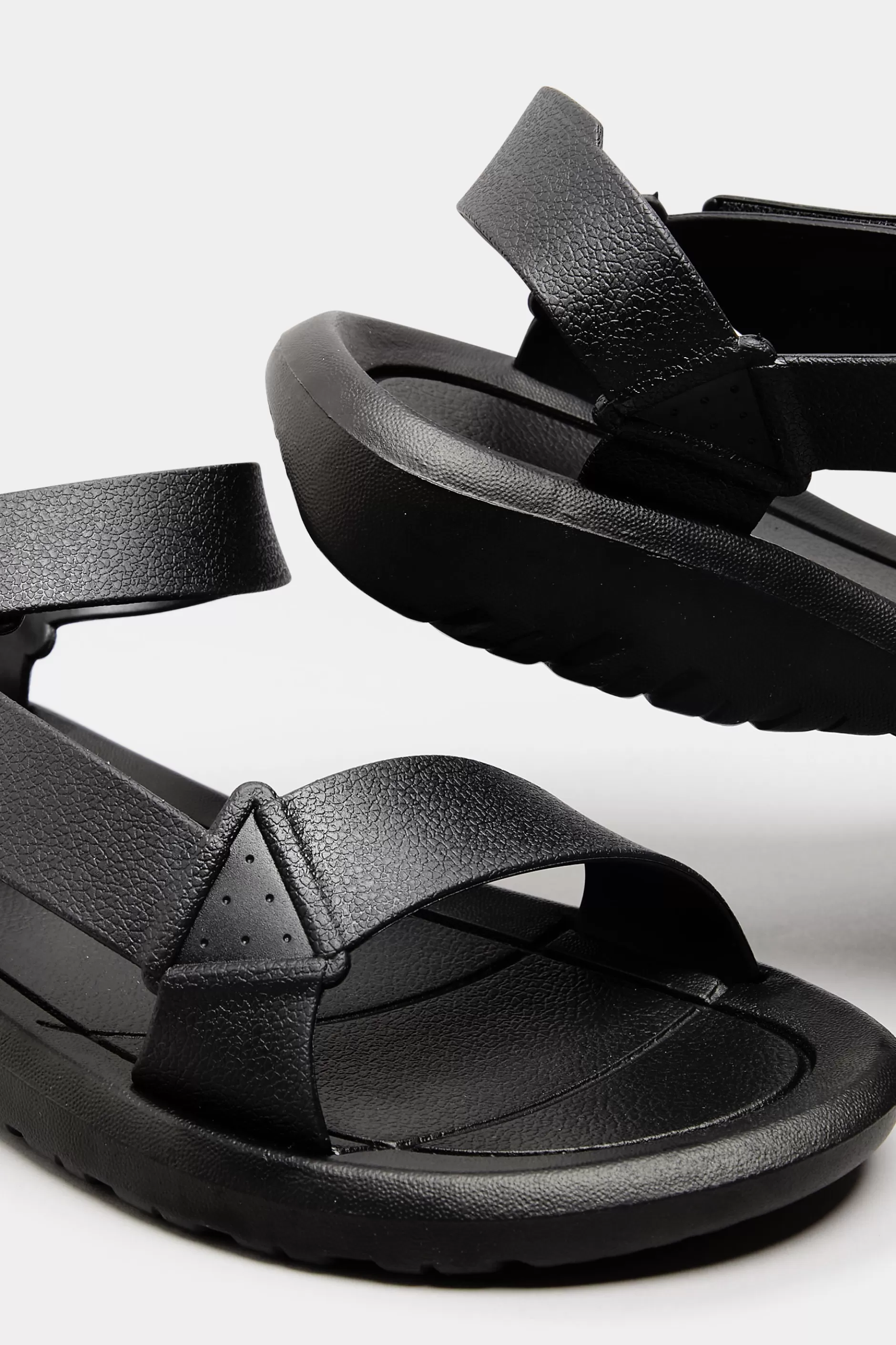 Women M&Co Flat Shoes>Limited Collection Limited Collection Black Adjustable Strap Sandals In Wide E Fit