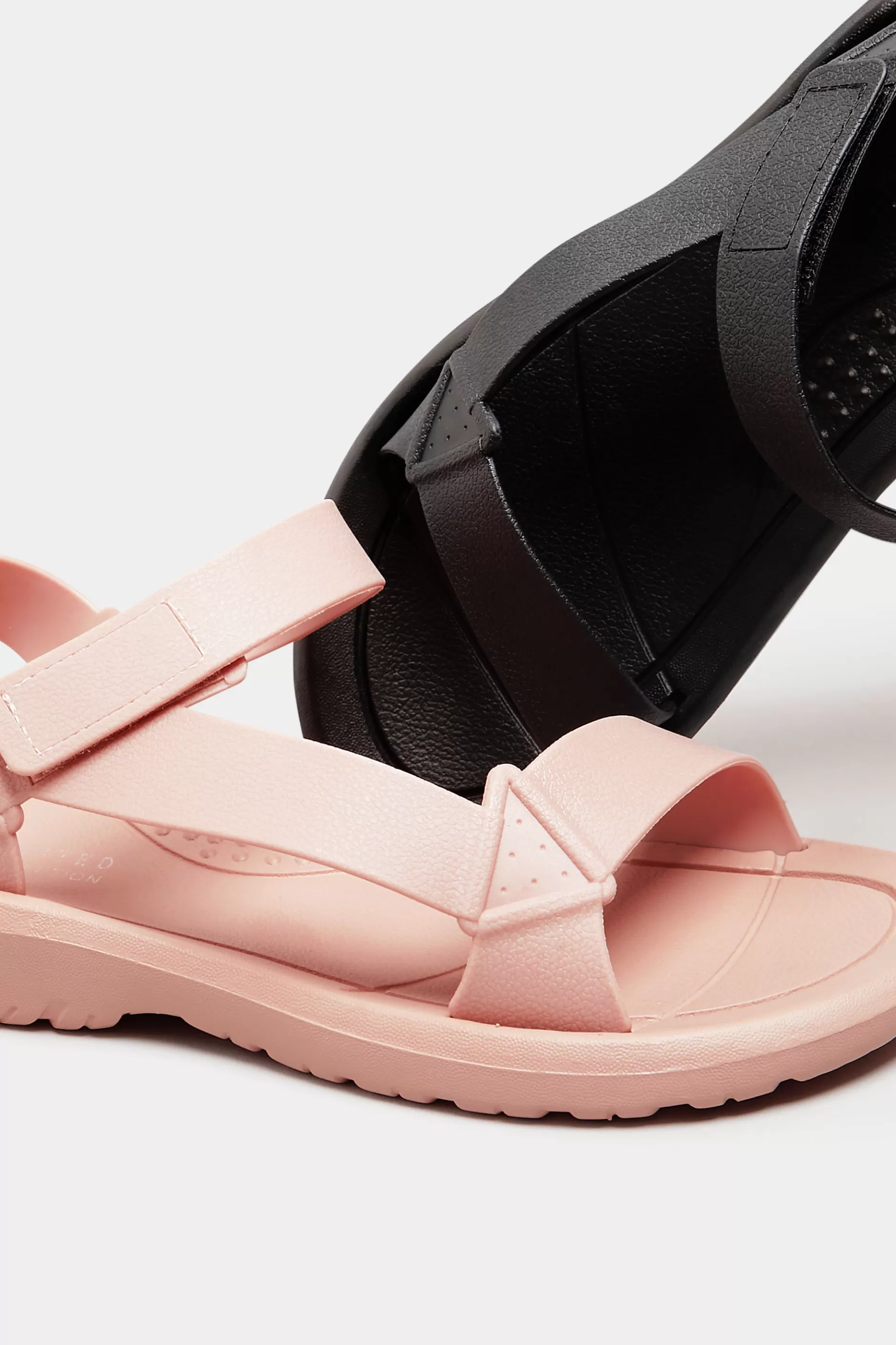 Women M&Co Flat Shoes>Limited Collection Limited Collection Black Adjustable Strap Sandals In Wide E Fit