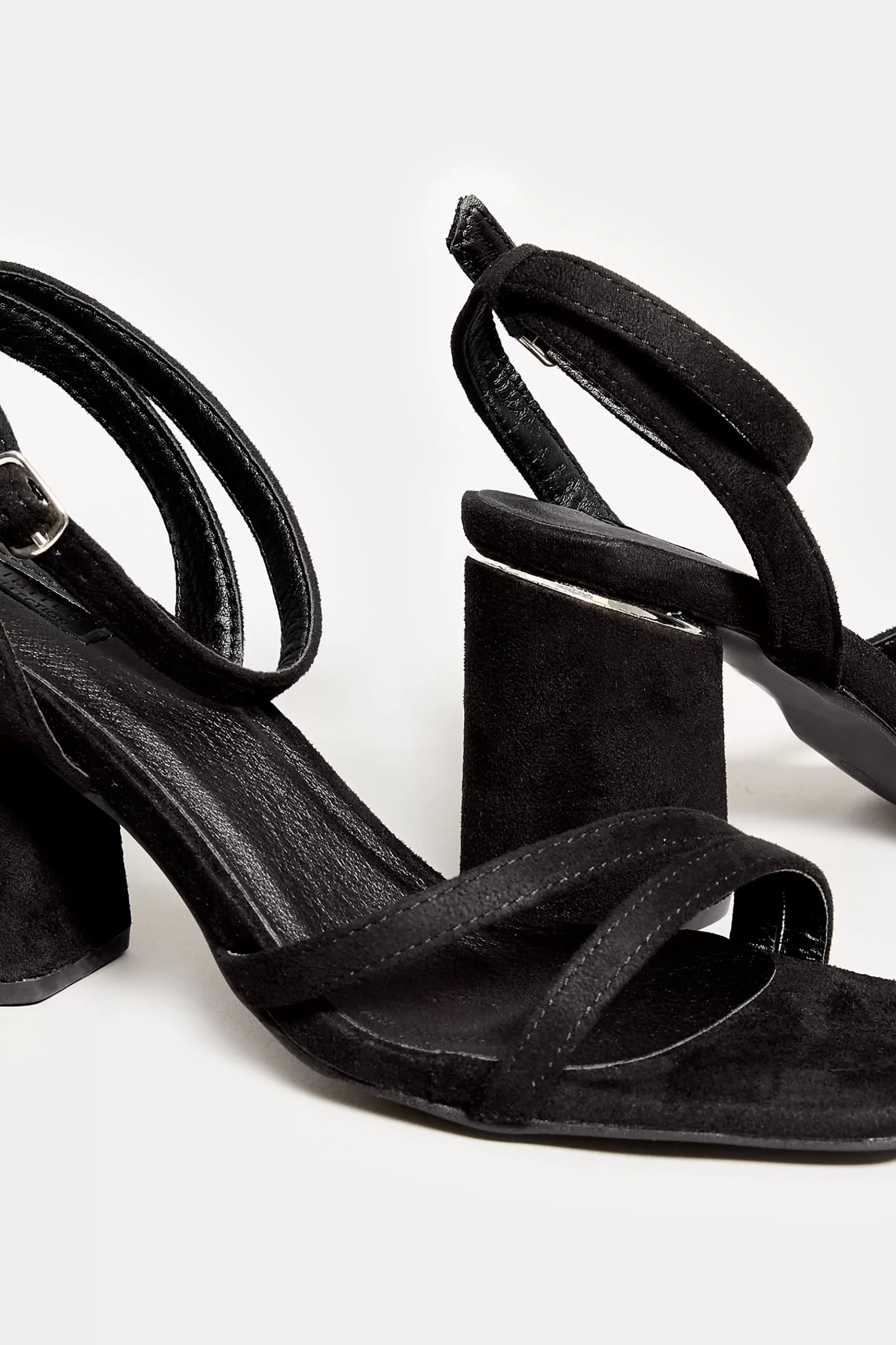 Women M&Co Heels>Limited Collection Limited Collection Black Asymmetrical Block Heel Sandal In Wide E Fit & Extra Fit Eee Fit