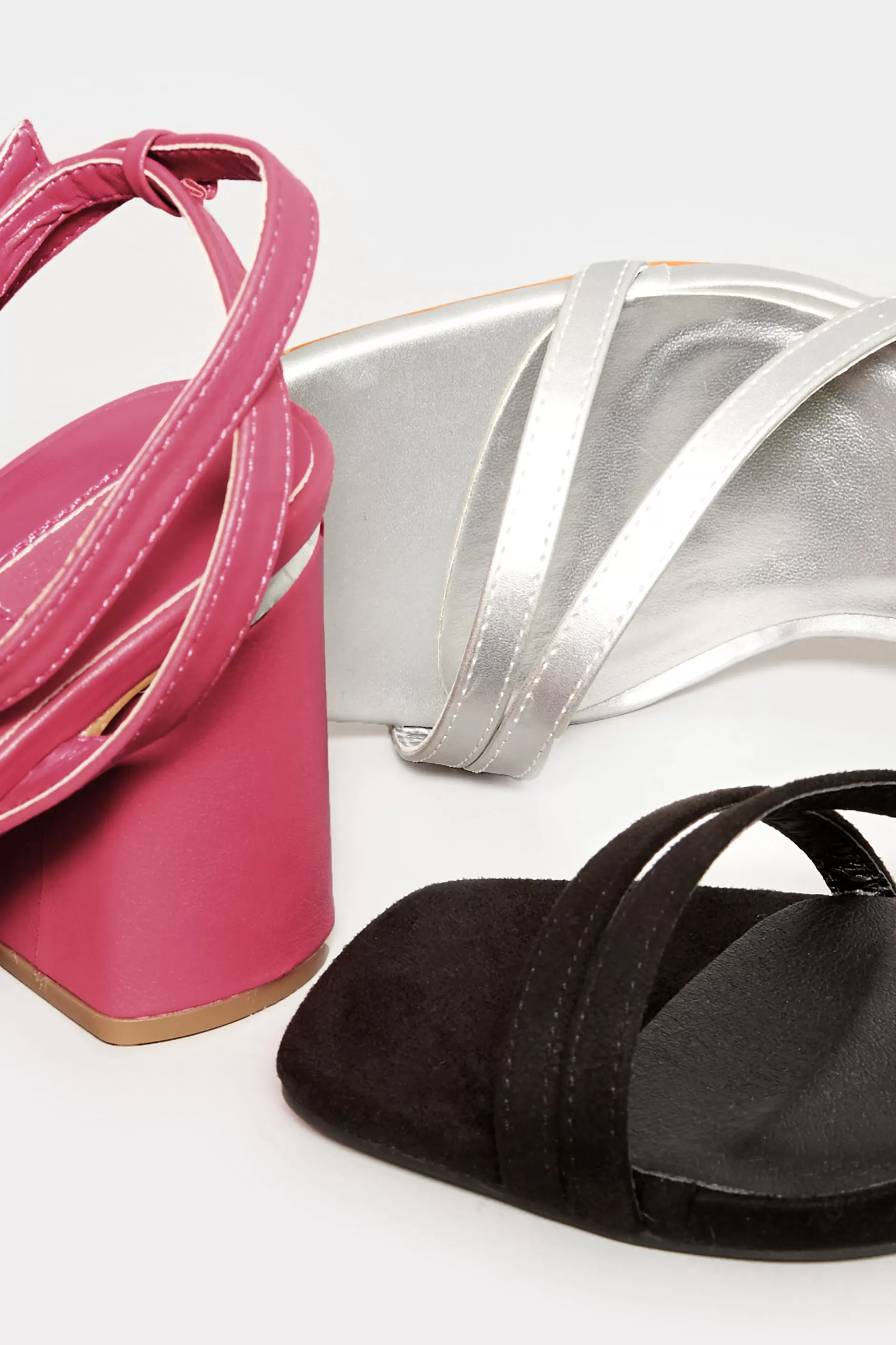 Women M&Co Heels>Limited Collection Limited Collection Black Asymmetrical Block Heel Sandal In Wide E Fit & Extra Fit Eee Fit