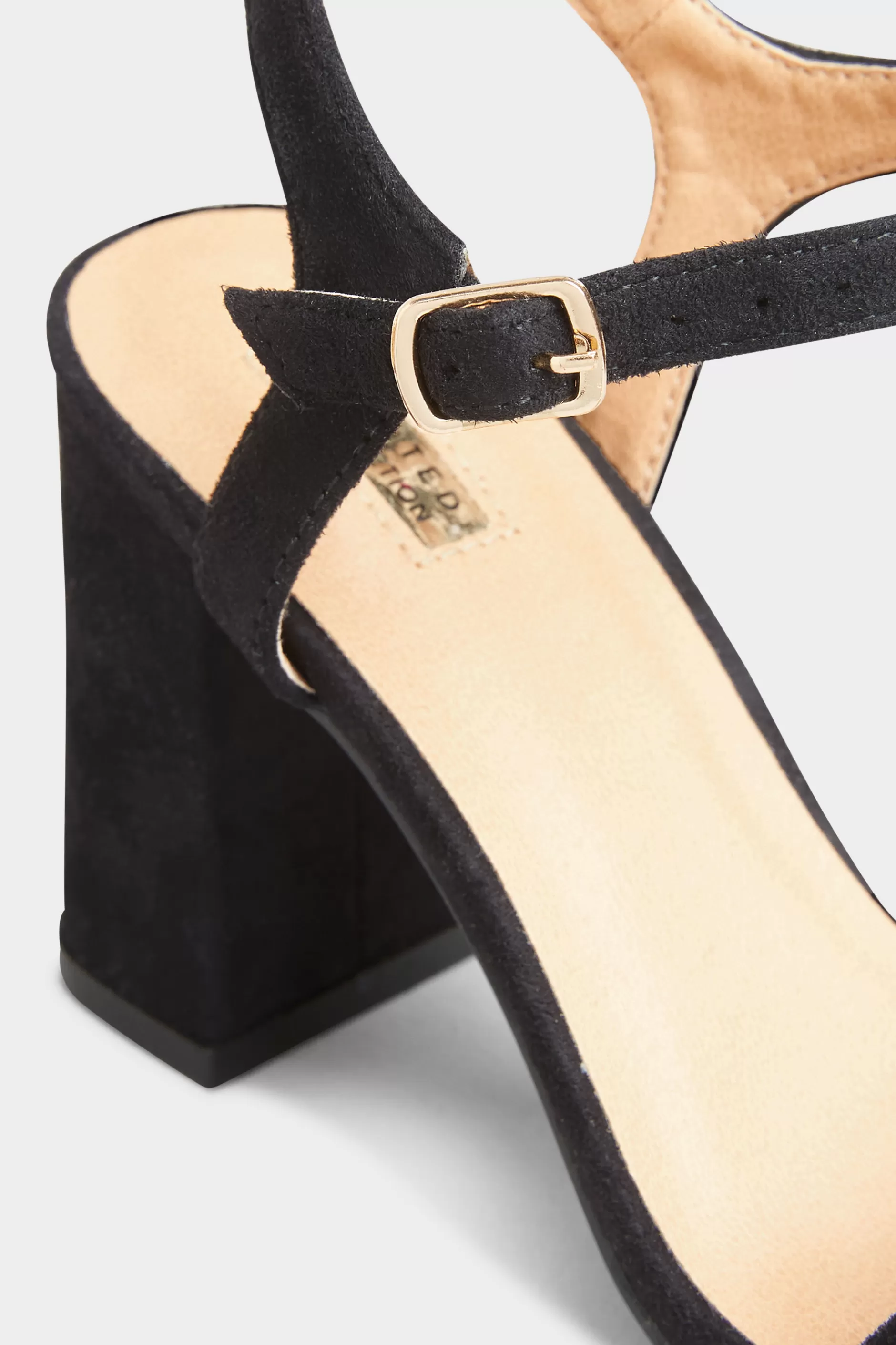 Women M&Co Heels>Limited Collection Limited Collection Black Block Heel Sandal In Wide E Fit & Extra Wide Eee Fit