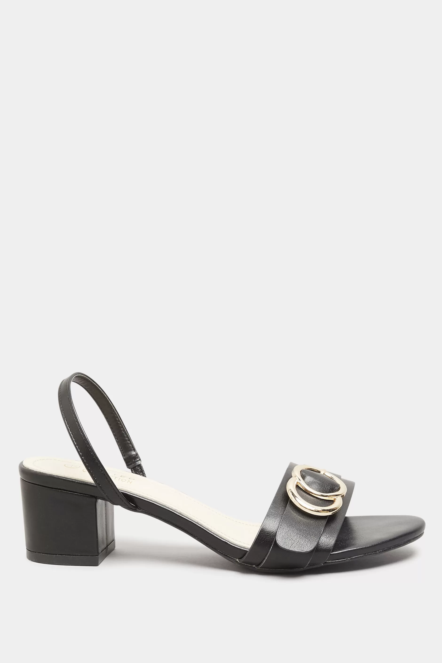 Women M&Co Heels>Limited Collection Limited Collection Black Buckle Block Heeled Sandal In Wide E Fit & Extra Wide Eee Fit