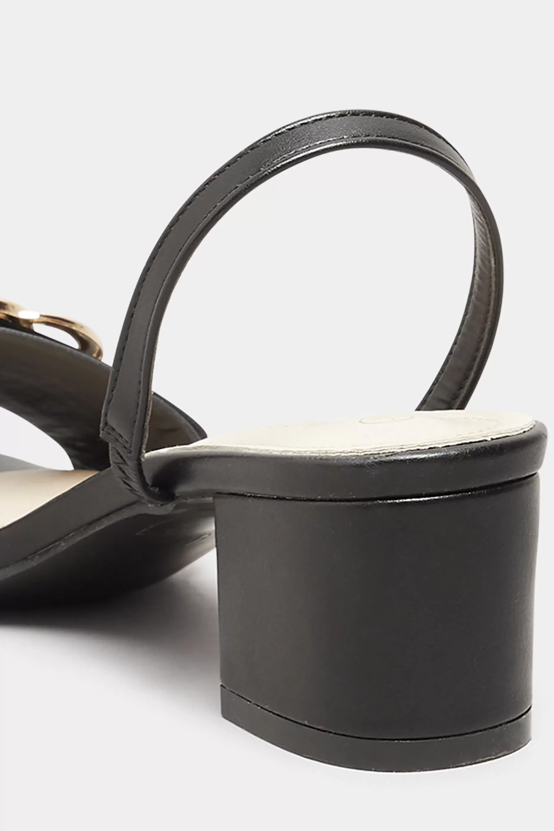 Women M&Co Heels>Limited Collection Limited Collection Black Buckle Block Heeled Sandal In Wide E Fit & Extra Wide Eee Fit
