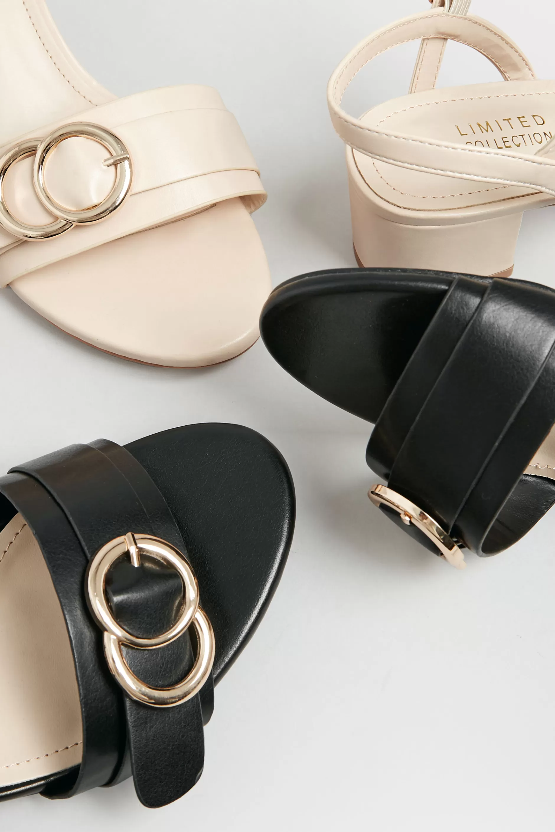 Women M&Co Heels>Limited Collection Limited Collection Black Buckle Block Heeled Sandal In Wide E Fit & Extra Wide Eee Fit