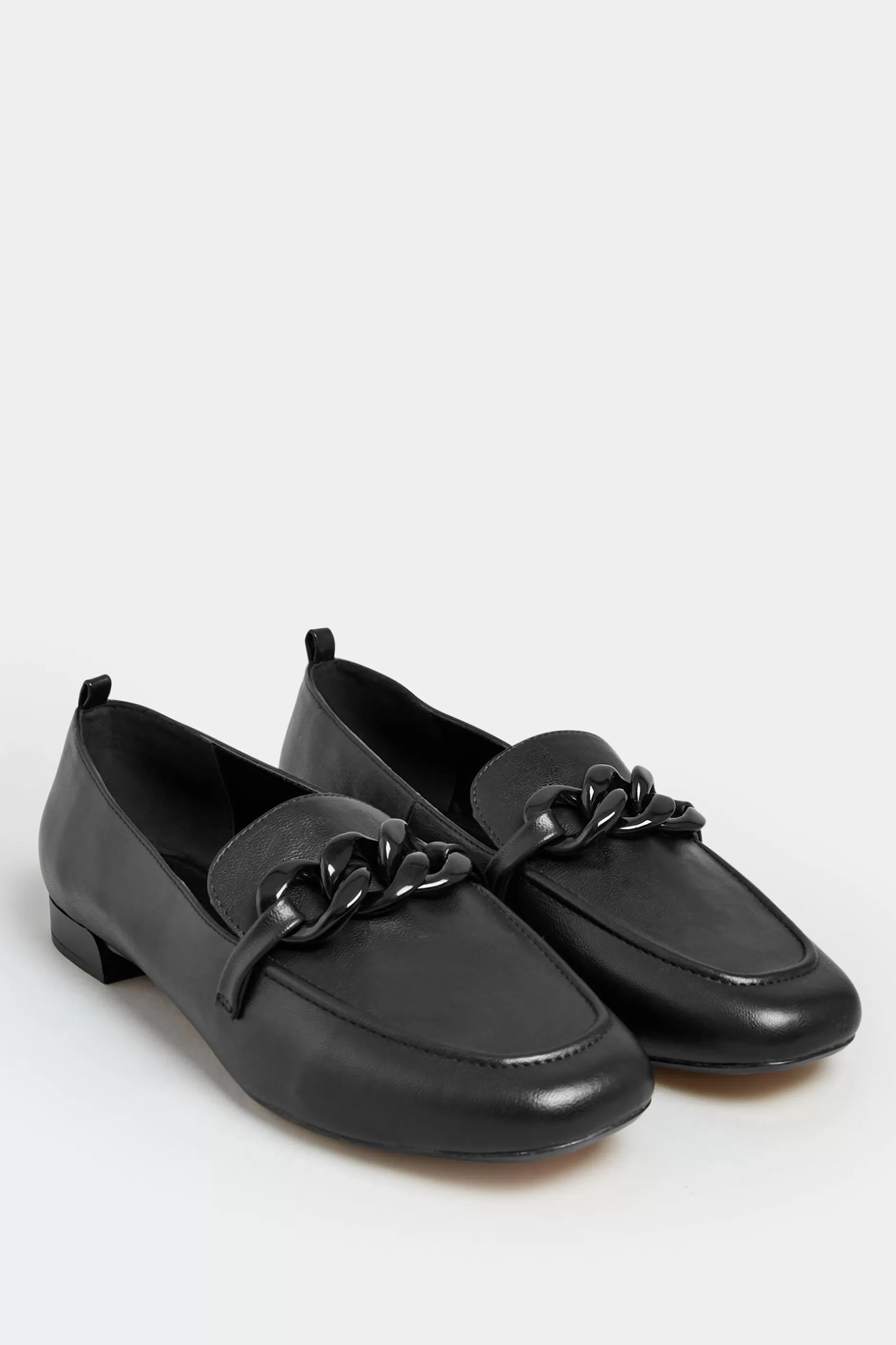 Women M&Co Flat Shoes>Limited Collection Limited Collection Black Chain Loafers In Wide E Fit