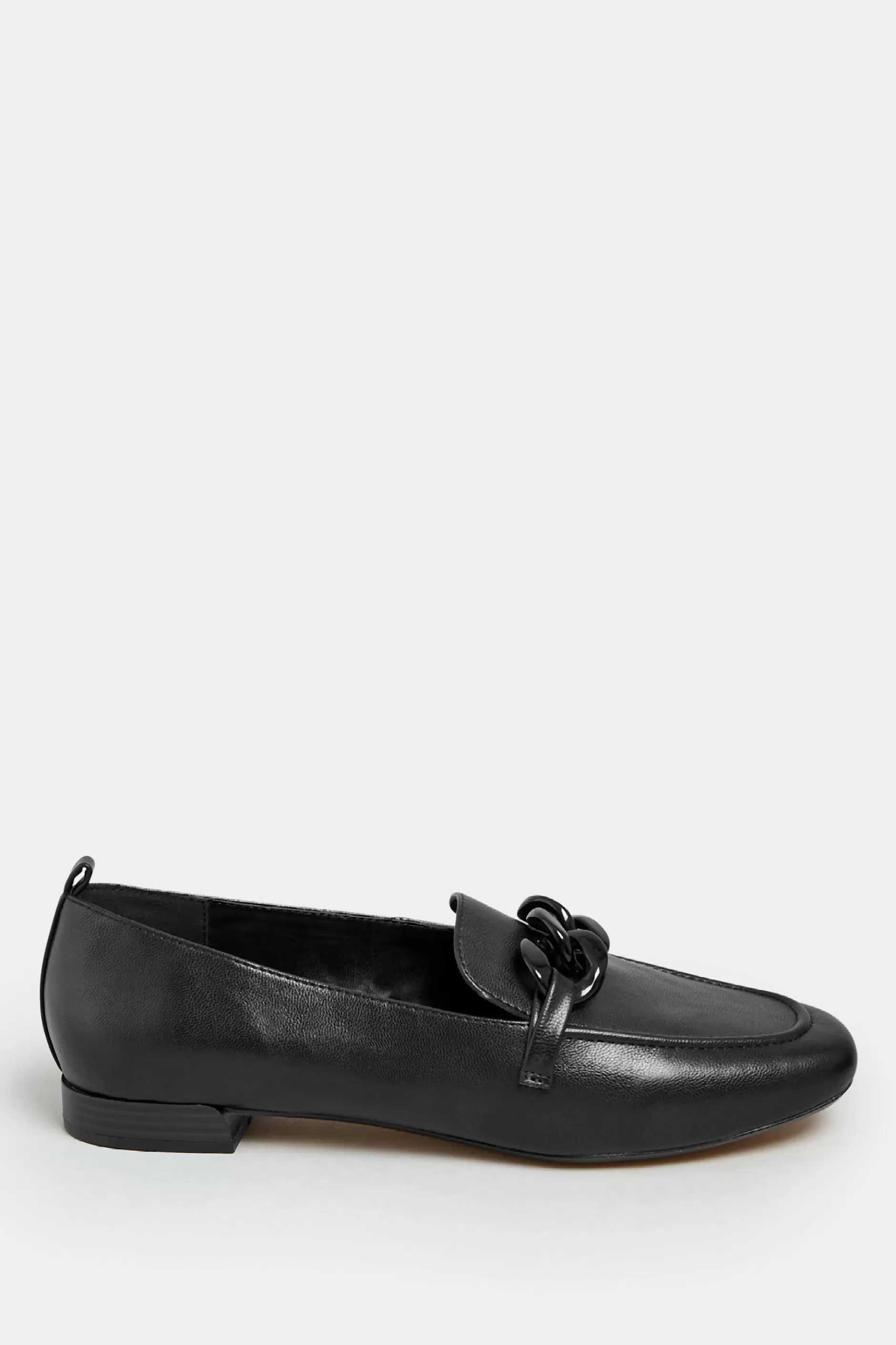 Women M&Co Flat Shoes>Limited Collection Limited Collection Black Chain Loafers In Wide E Fit
