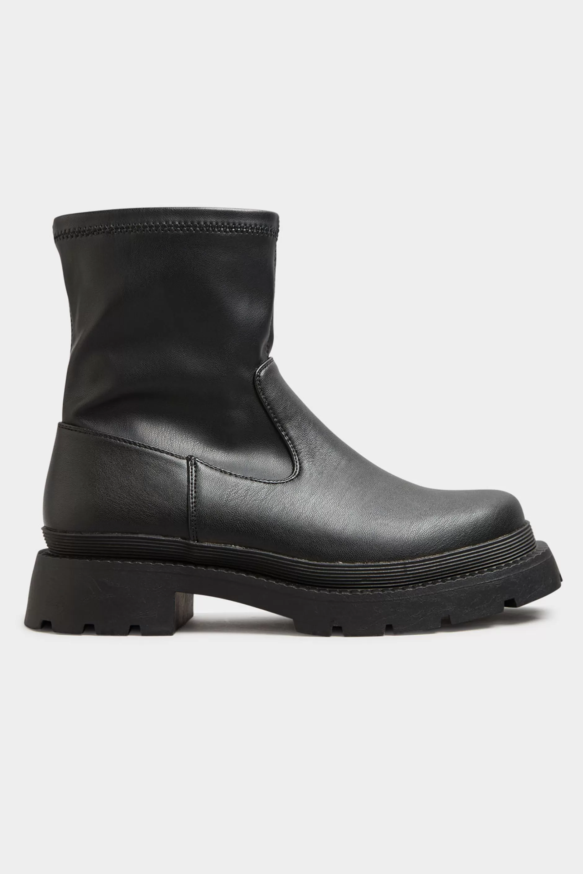Women M&Co Boots>Limited Collection Limited Collection Black Chunky Sock Boots In Extra Wide Eee Fit
