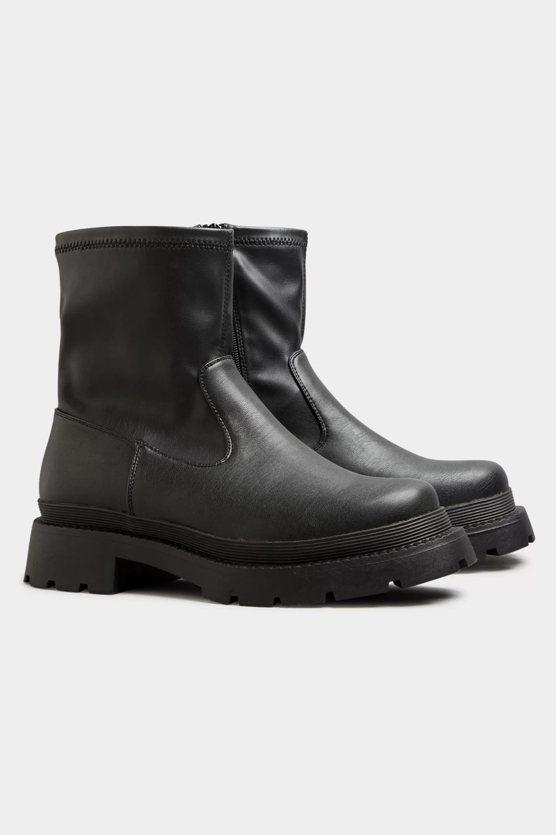 Women M&Co Boots>Limited Collection Limited Collection Black Chunky Sock Boots In Extra Wide Eee Fit