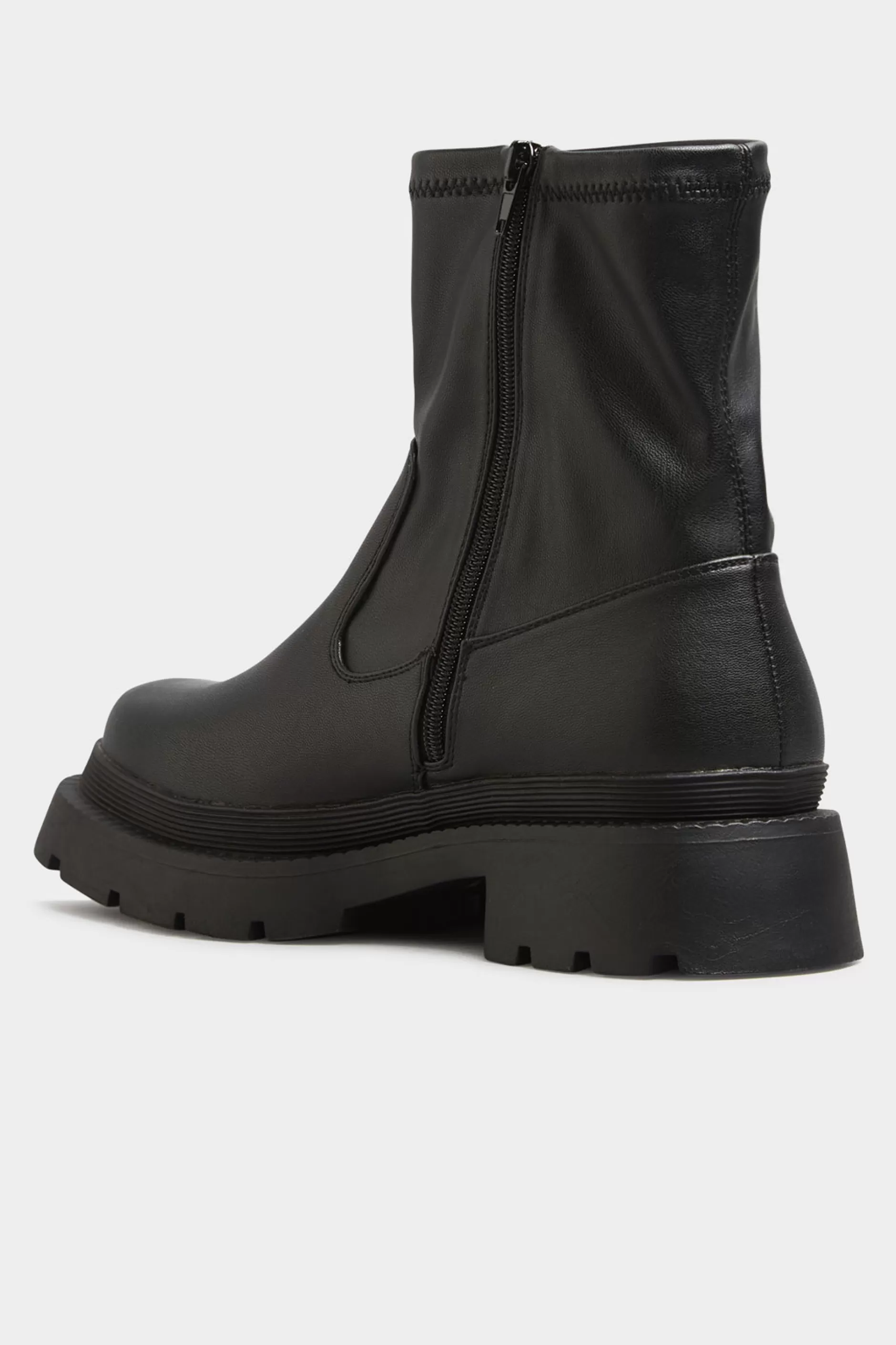 Women M&Co Boots>Limited Collection Limited Collection Black Chunky Sock Boots In Extra Wide Eee Fit