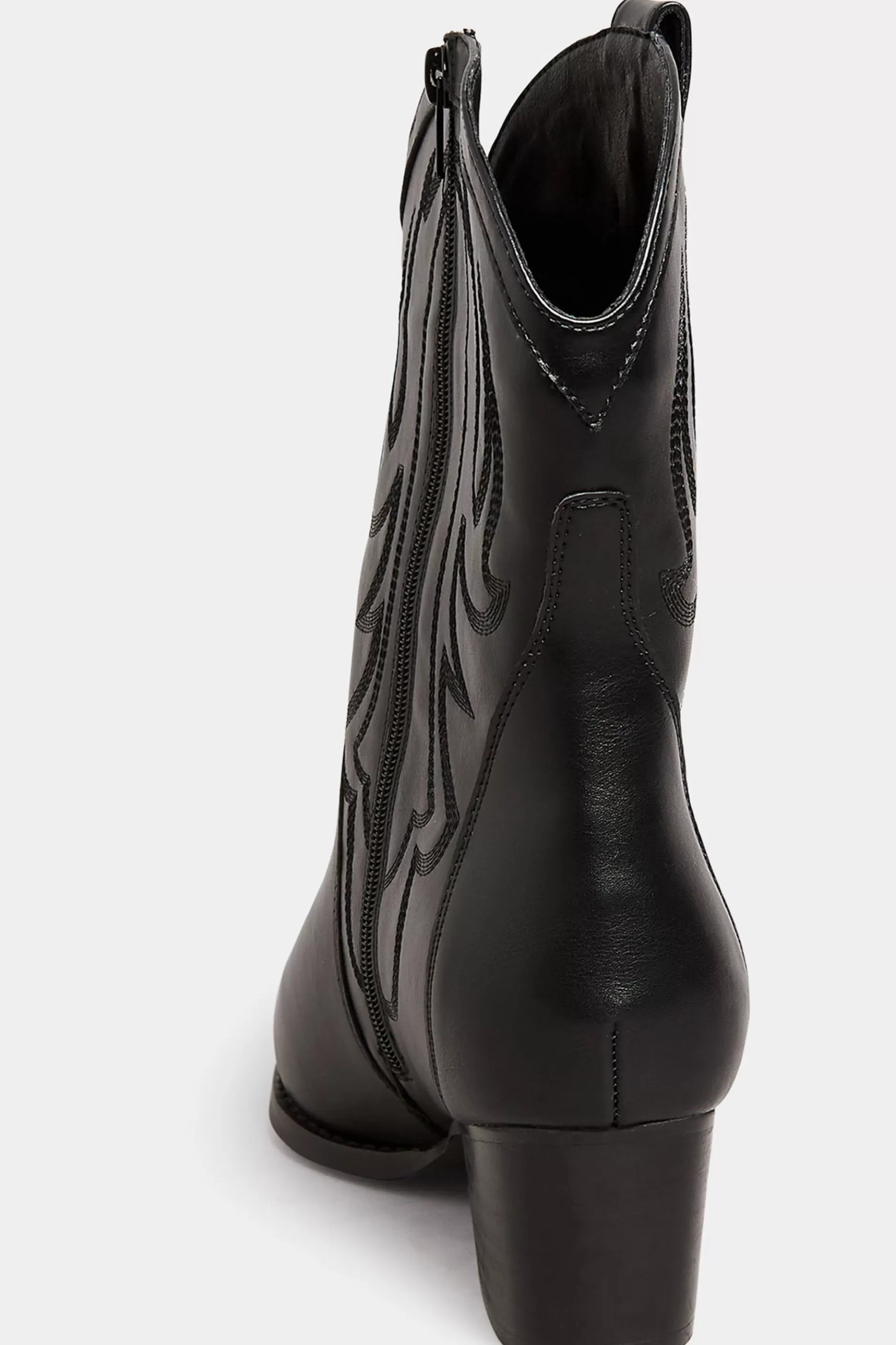 Women M&Co Boots>Limited Collection Limited Collection Black Cowboy Ankle Boots In Extra Wide Eee Fit