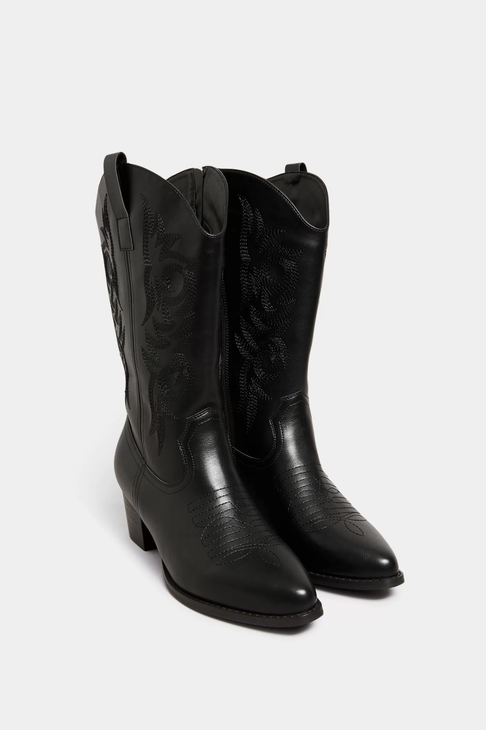 Women M&Co Boots>Limited Collection Limited Collection Black Cowboy Boots In Extra Wide Eee Fit