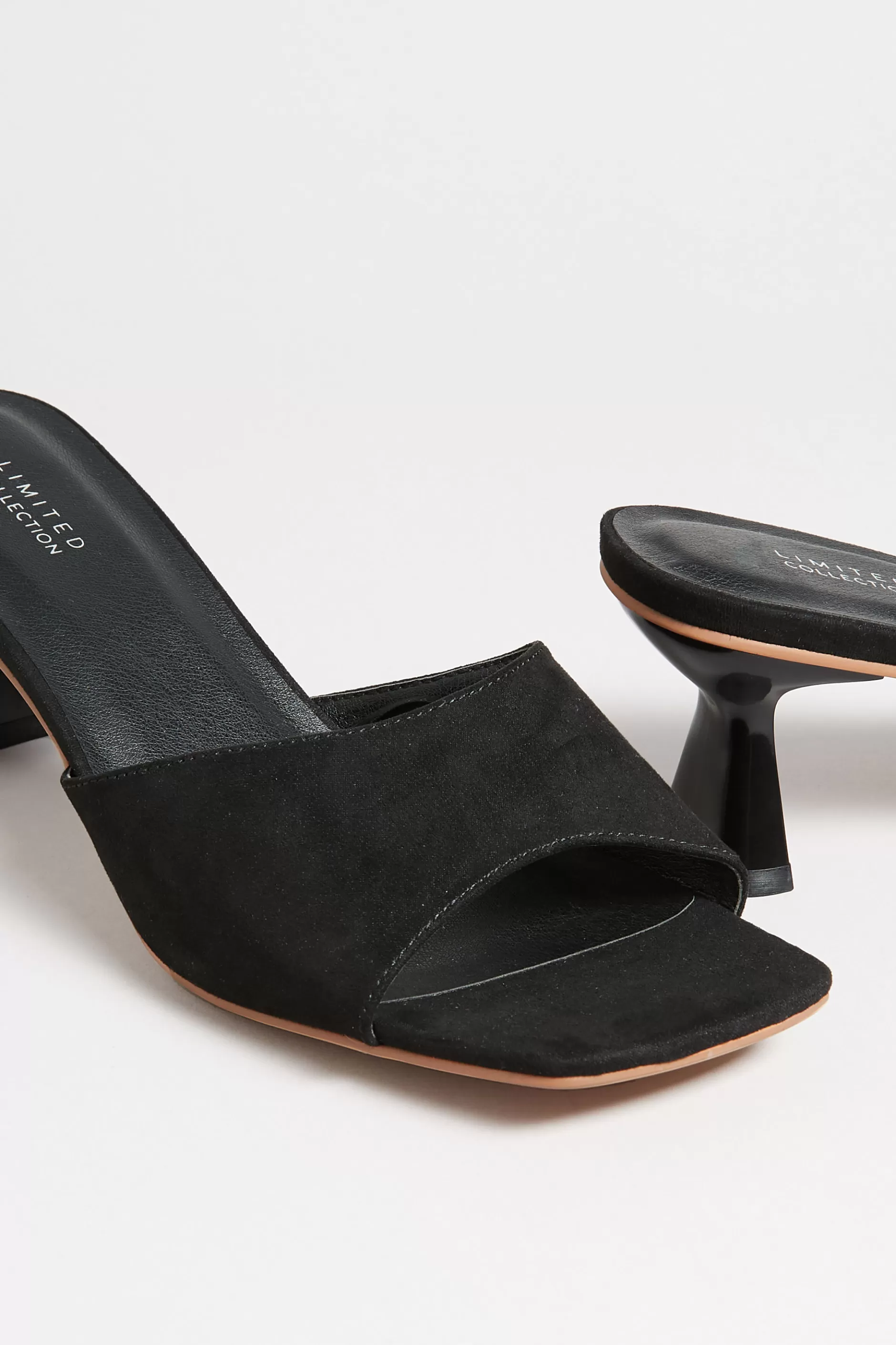 Women M&Co Mules & Sliders>Limited Collection Limited Collection Black Kitten Heel Mule In Wide E Fit & Extra Wide Eee Fit