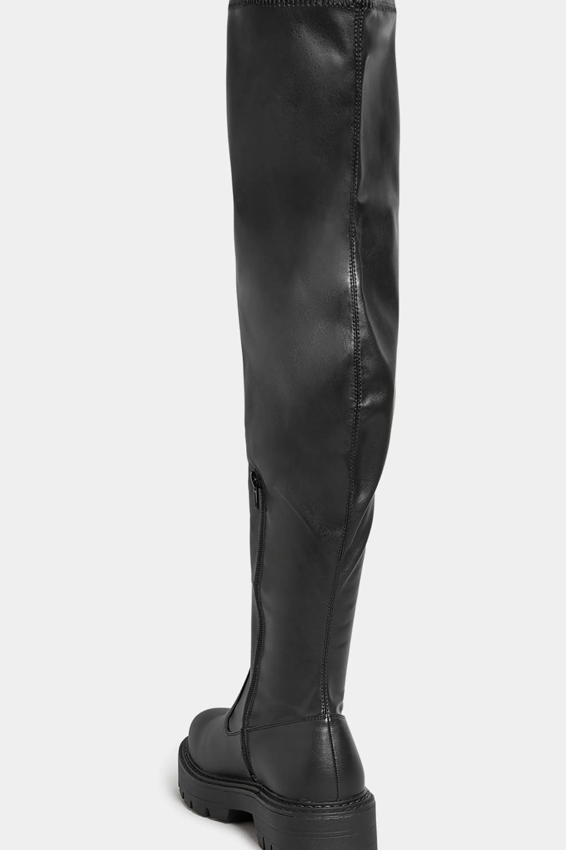 Women M&Co Boots>Limited Collection Limited Collection Black Over The Knee Chunky Boots In Wide E Fit & Extra Wide Eee Fit