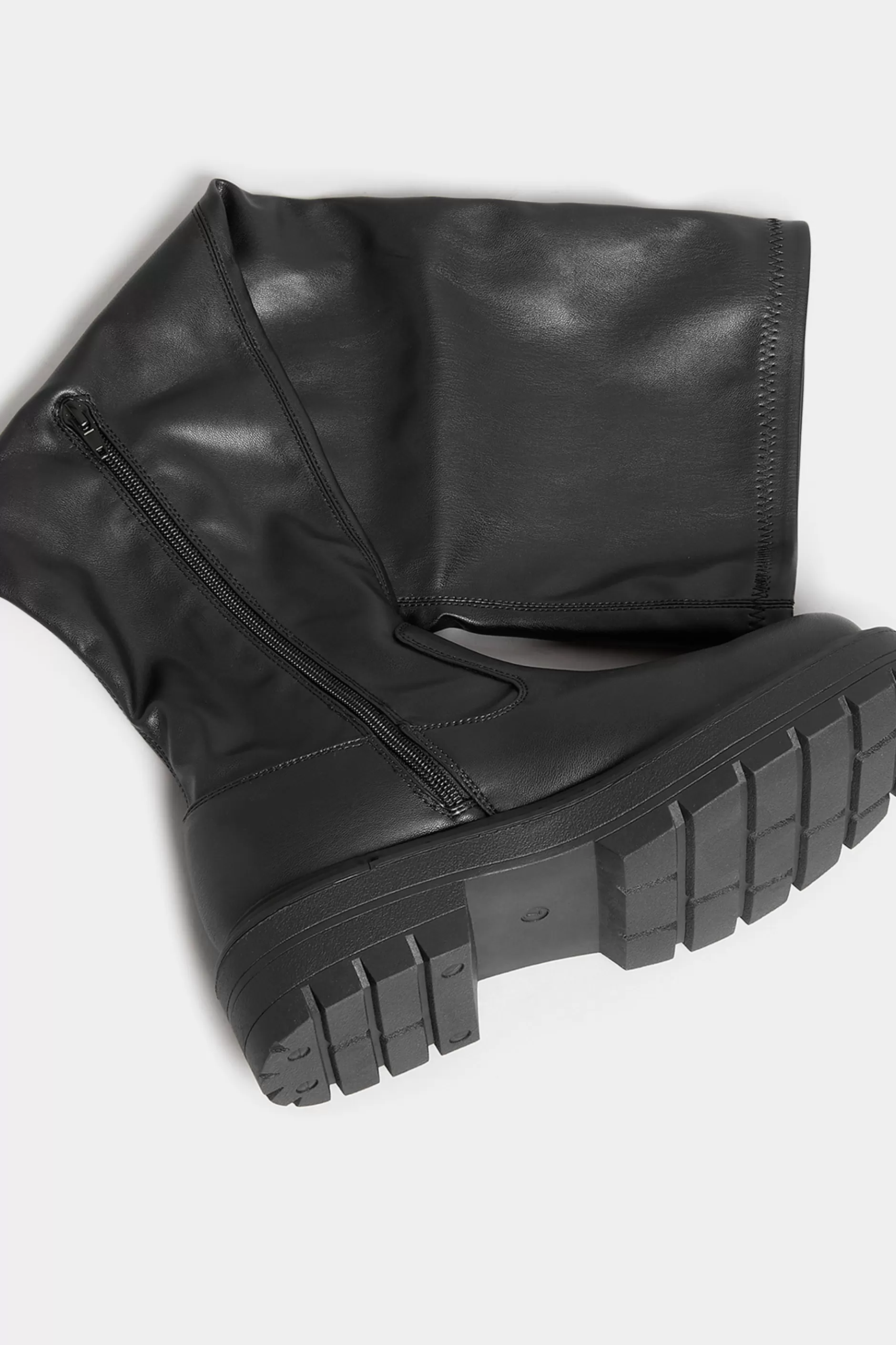 Women M&Co Boots>Limited Collection Limited Collection Black Over The Knee Chunky Boots In Wide E Fit & Extra Wide Eee Fit