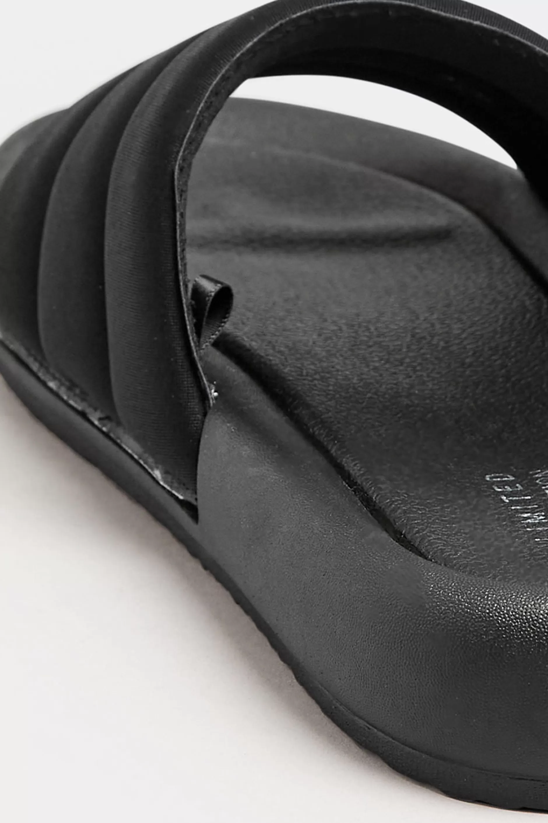 Women M&Co Mules & Sliders>Limited Collection Limited Collection Black Padded Sliders In Wide E Fit