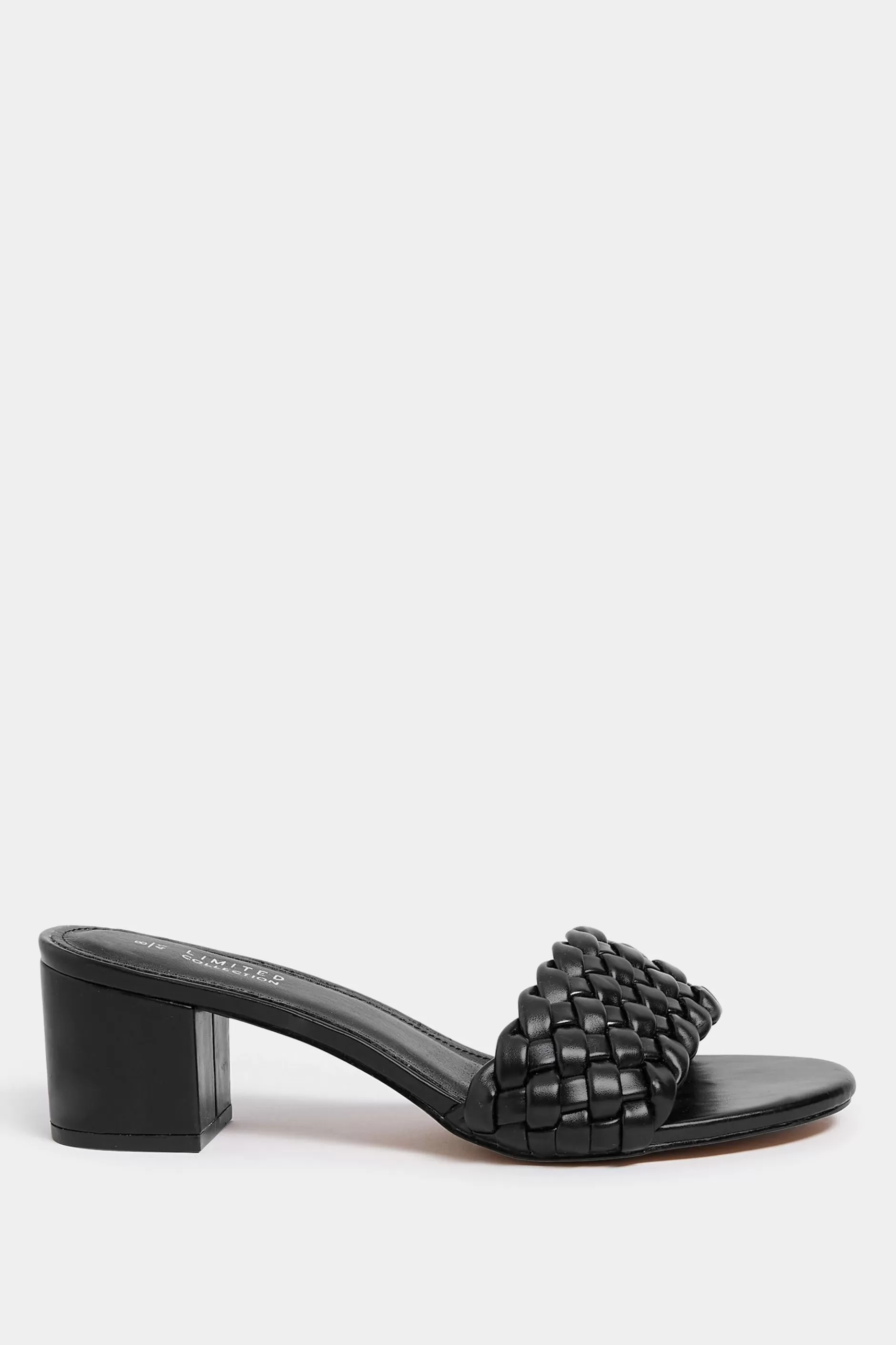 Women M&Co Mules & Sliders>Limited Collection Limited Collection Black Plaited Mule In Wide E Fit & Extra Wide Eee Fit
