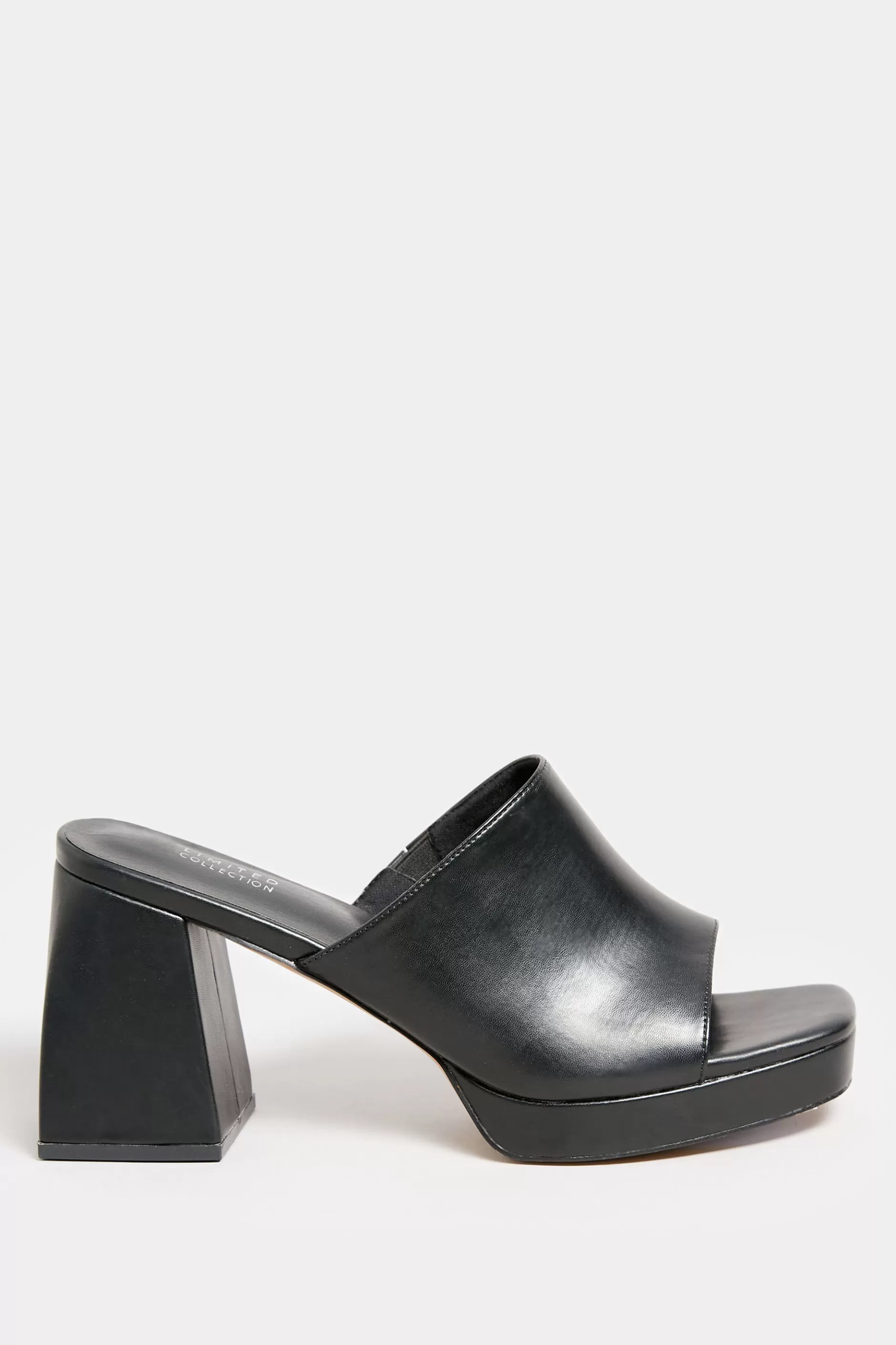 Women M&Co Heels>Limited Collection Limited Collection Black Platform Block Mule Sandal Heels In Wide E Fit & Extra Wide Eee Fit