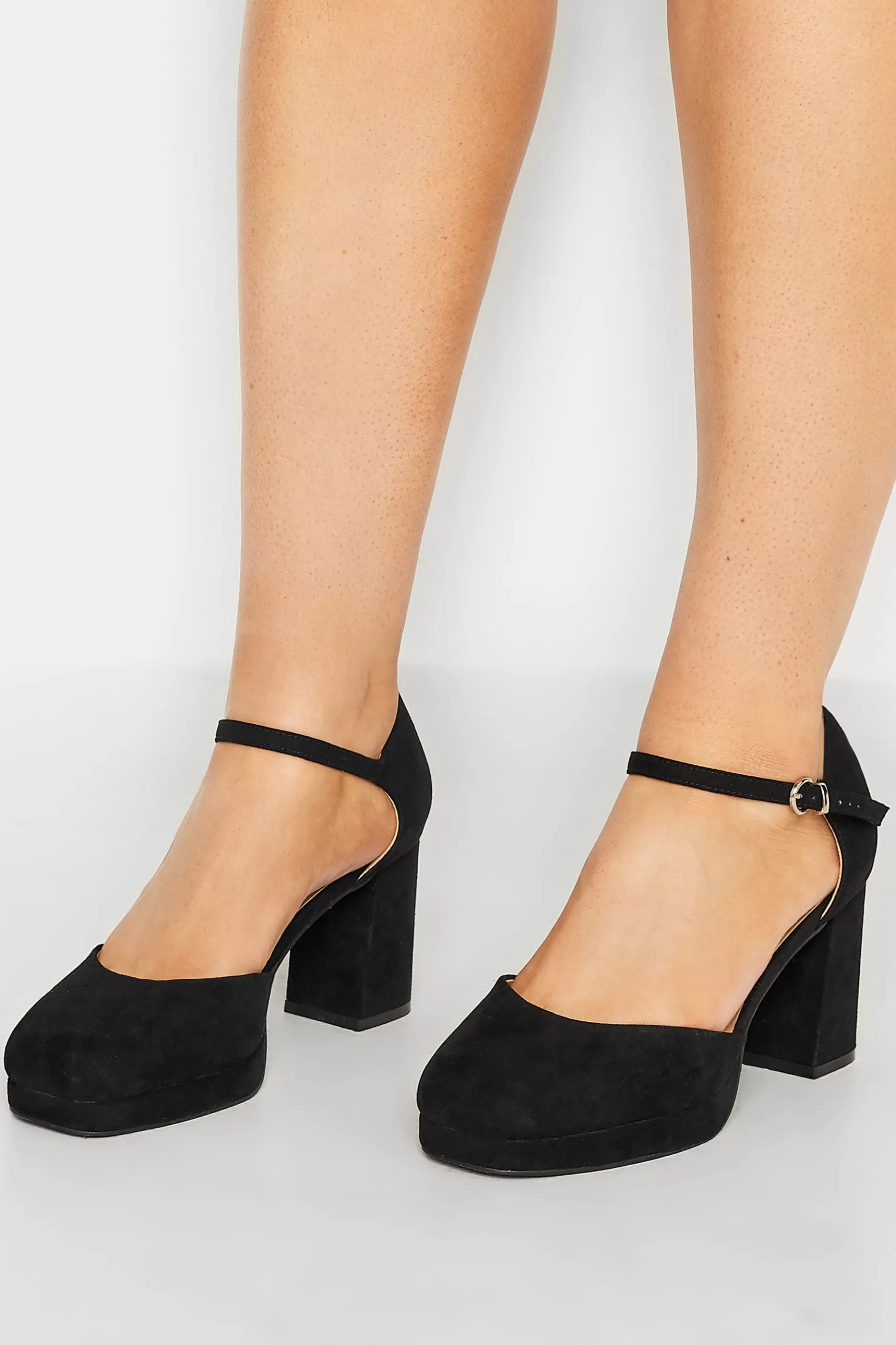 Women M&Co Heels>Limited Collection Limited Collection Black Platform Court Shoes In Extra Wide Eee Fit