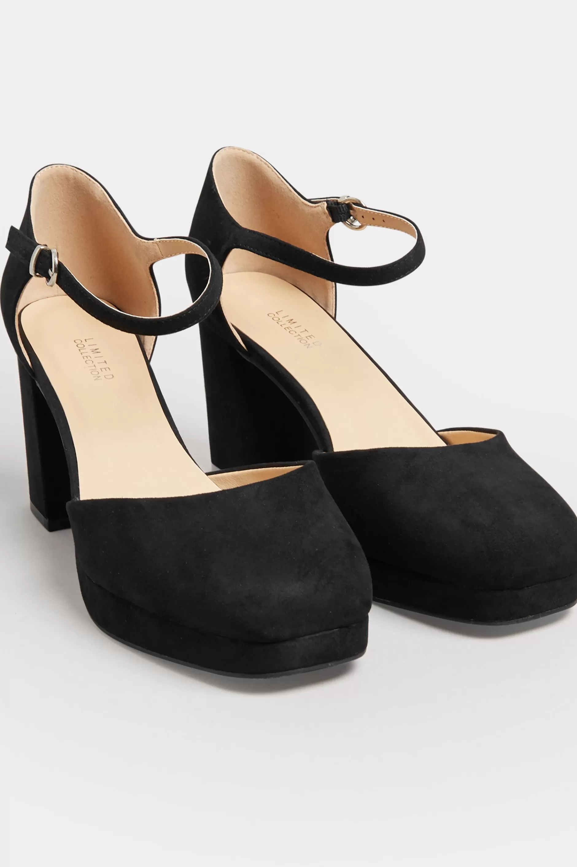 Women M&Co Heels>Limited Collection Limited Collection Black Platform Court Shoes In Extra Wide Eee Fit