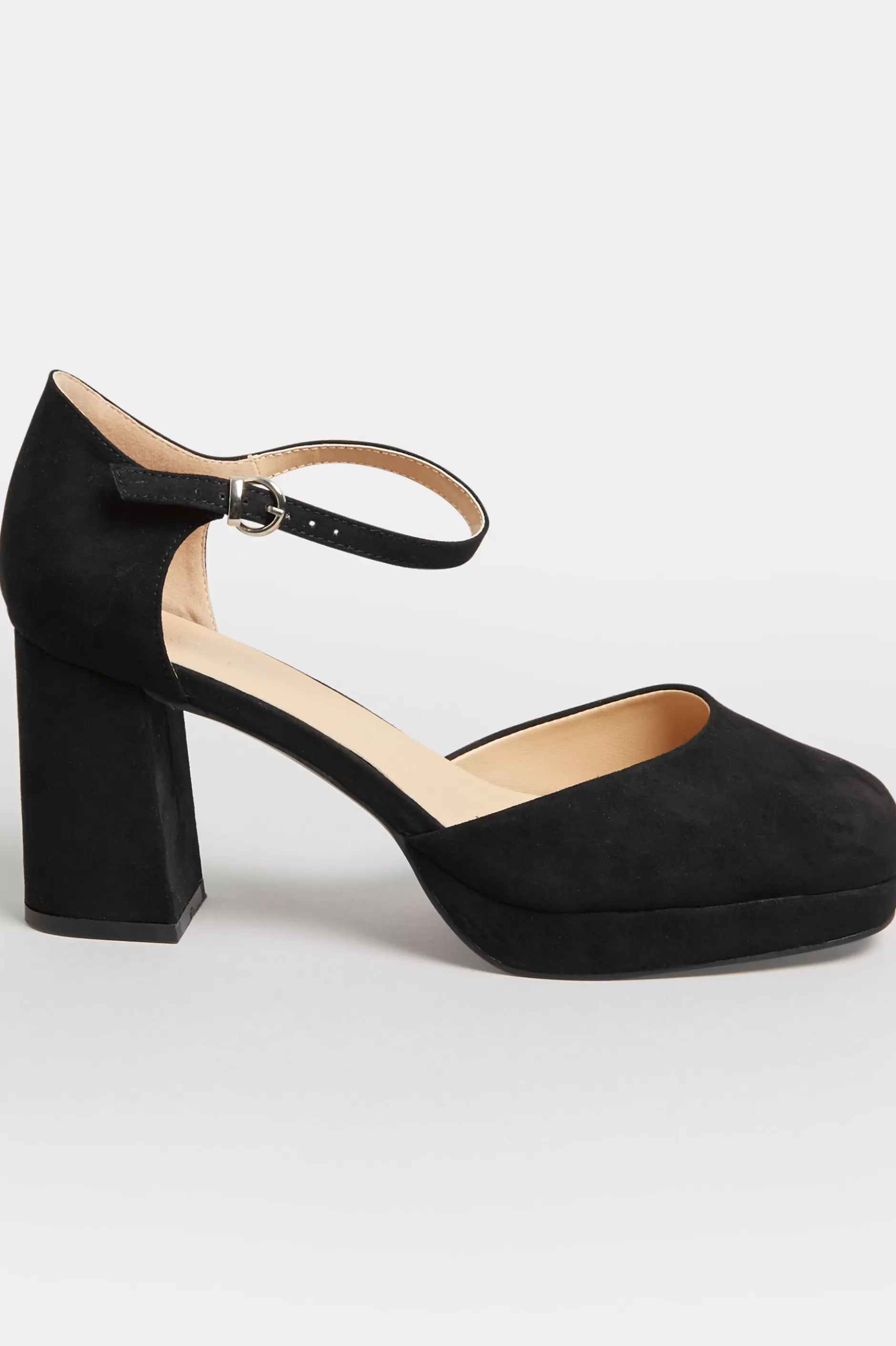 Women M&Co Heels>Limited Collection Limited Collection Black Platform Court Shoes In Extra Wide Eee Fit