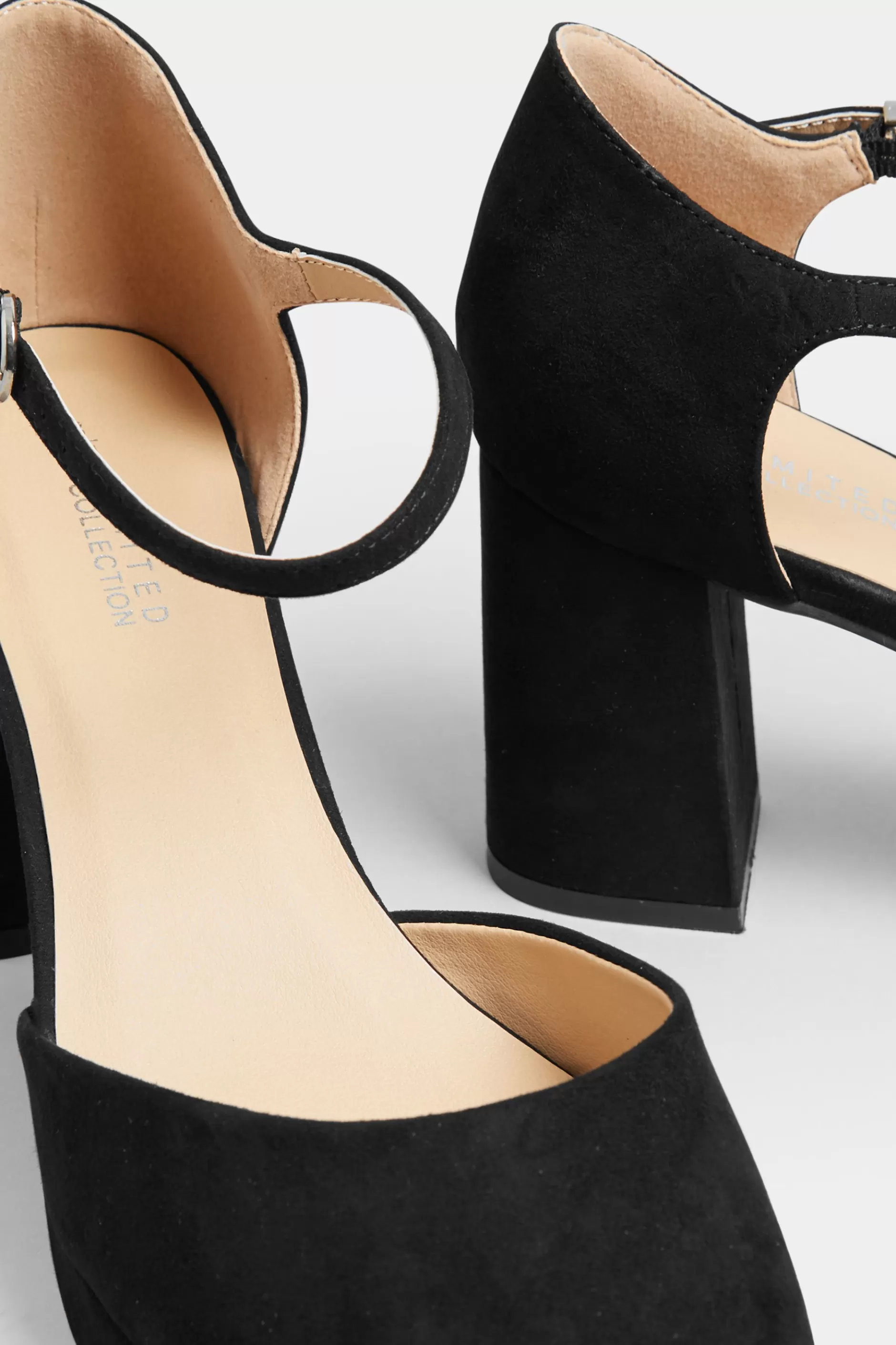 Women M&Co Heels>Limited Collection Limited Collection Black Platform Court Shoes In Extra Wide Eee Fit