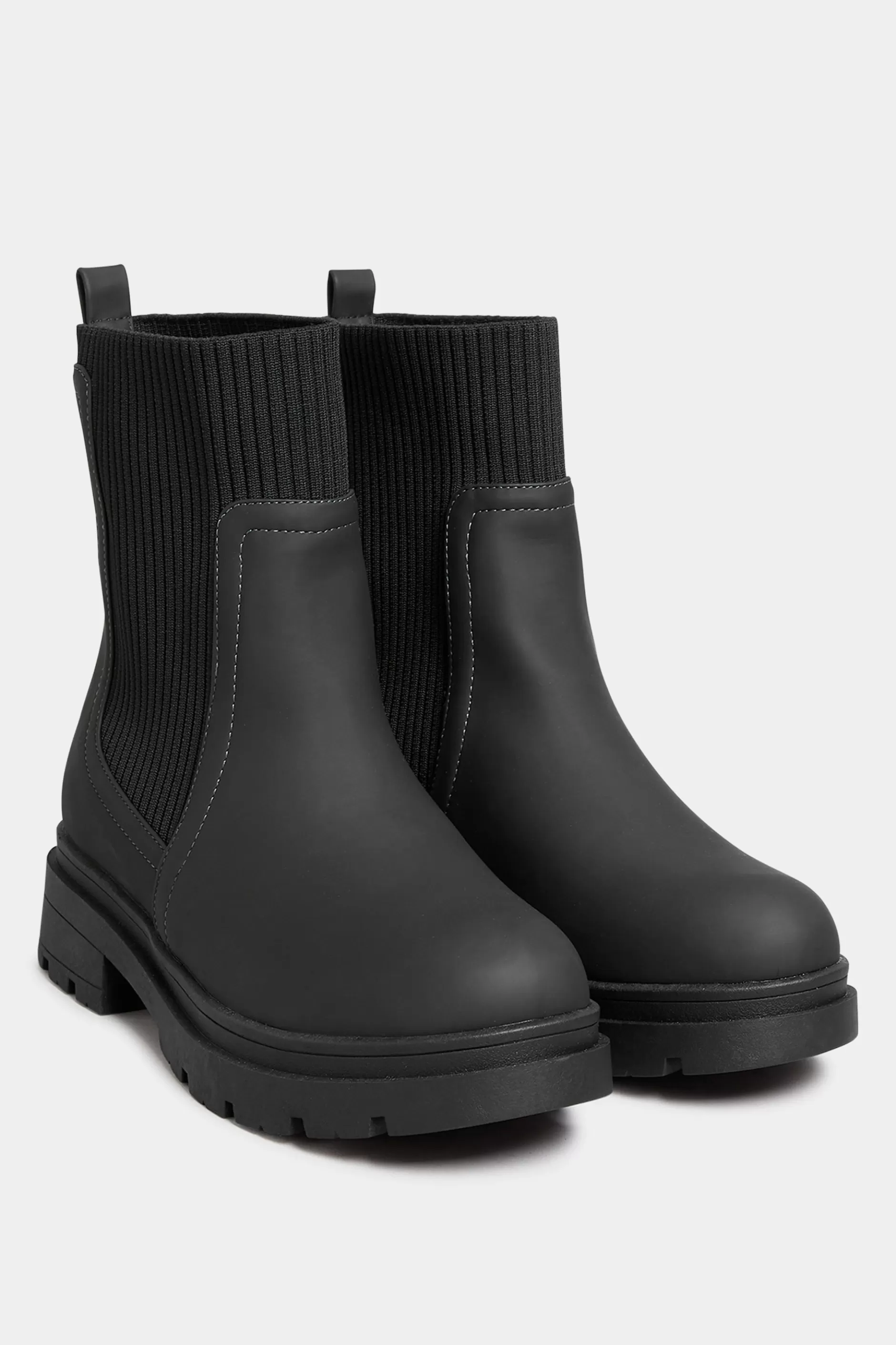 Women M&Co Boots>Limited Collection Limited Collection Black Sock Chelsea Boots In Wide E Fit & Extra Wide Eee Fit