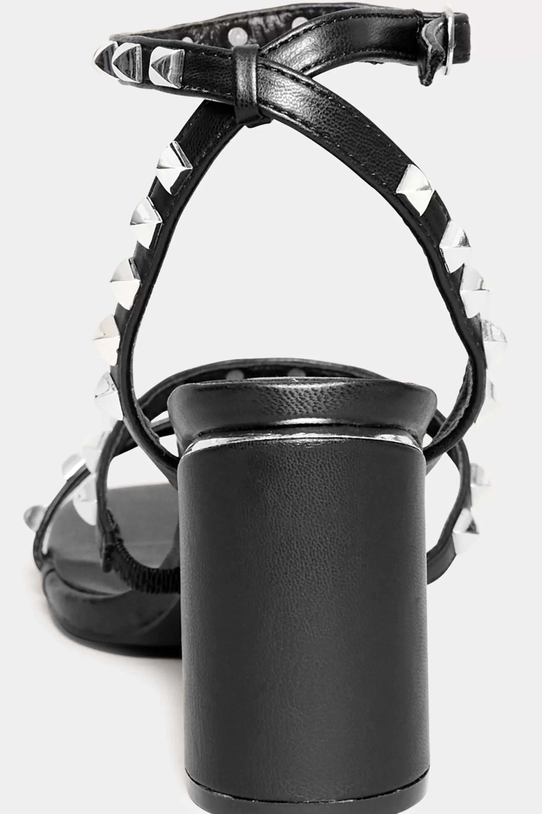 Women M&Co Heels>Limited Collection Limited Collection Black Strappy Studded Sandals In E Wide Fit & Eee Extra Wide Fit