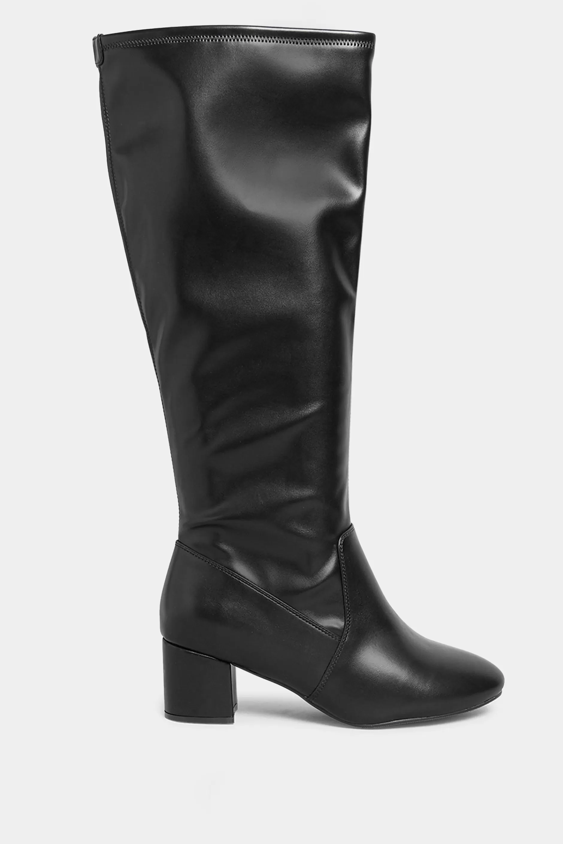 Women M&Co Boots>Limited Collection Limited Collection Black Stretch Heeled Knee High Boots In Wide E Fit & Extra Wide Eee Fit