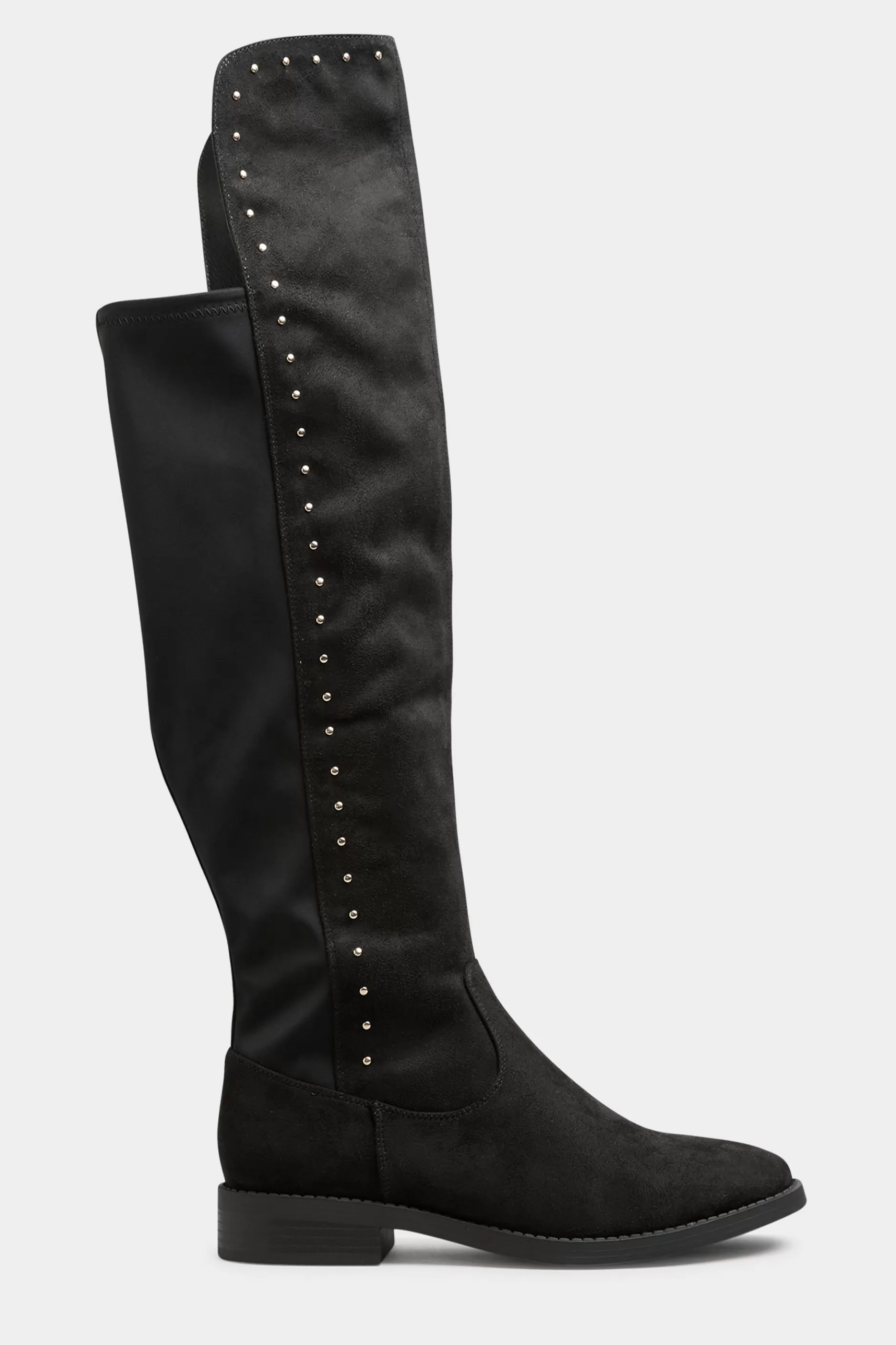 Women M&Co Boots>Limited Collection Limited Collection Black Stud Over The Knee Boots In Wide E Fit & Extra Wide Eee Fit