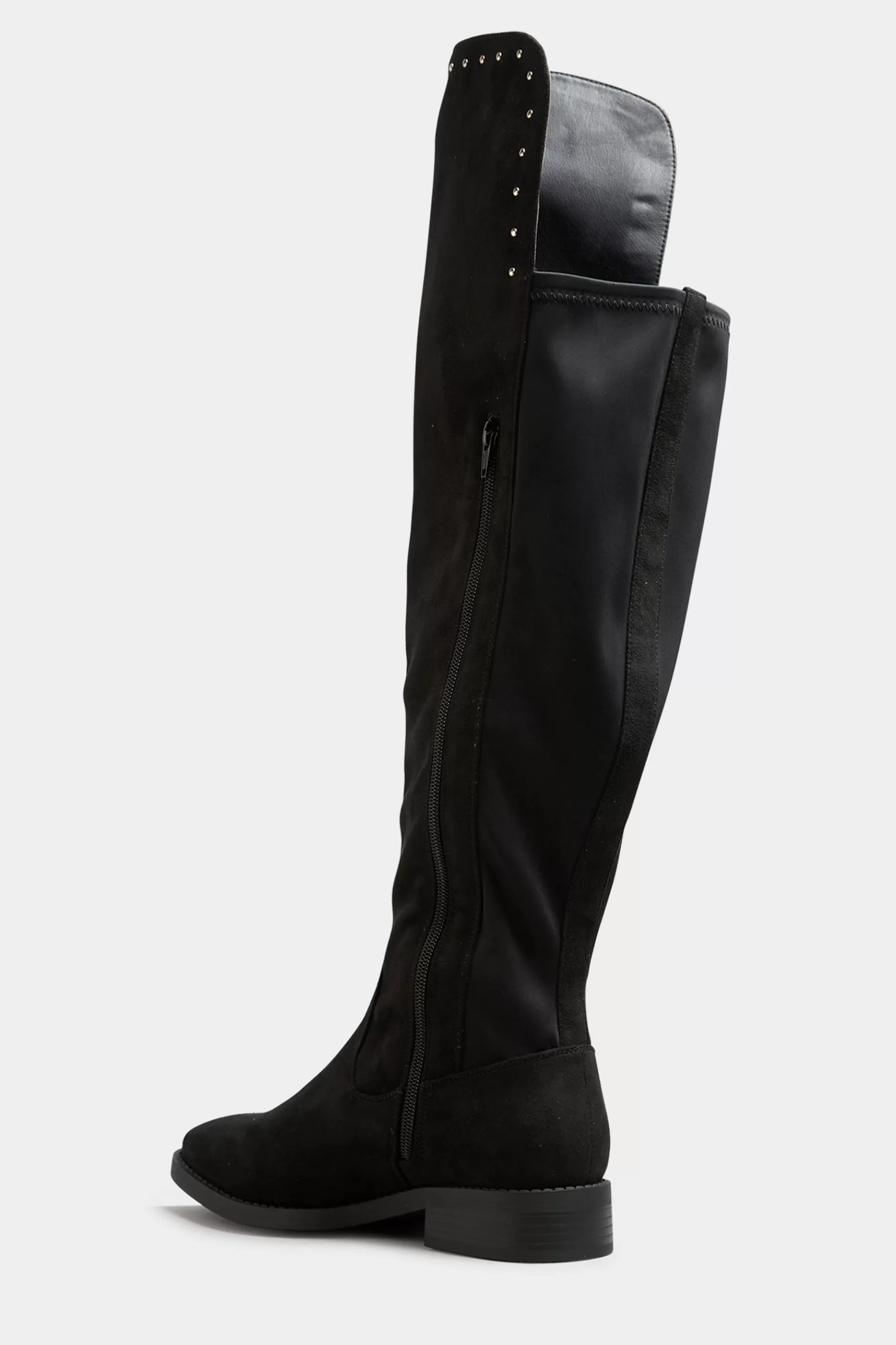 Women M&Co Boots>Limited Collection Limited Collection Black Stud Over The Knee Boots In Wide E Fit & Extra Wide Eee Fit