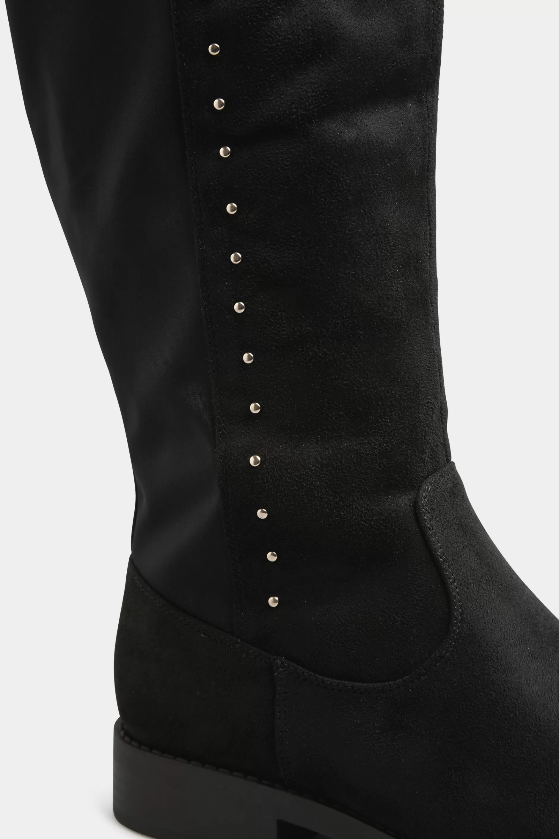 Women M&Co Boots>Limited Collection Limited Collection Black Stud Over The Knee Boots In Wide E Fit & Extra Wide Eee Fit
