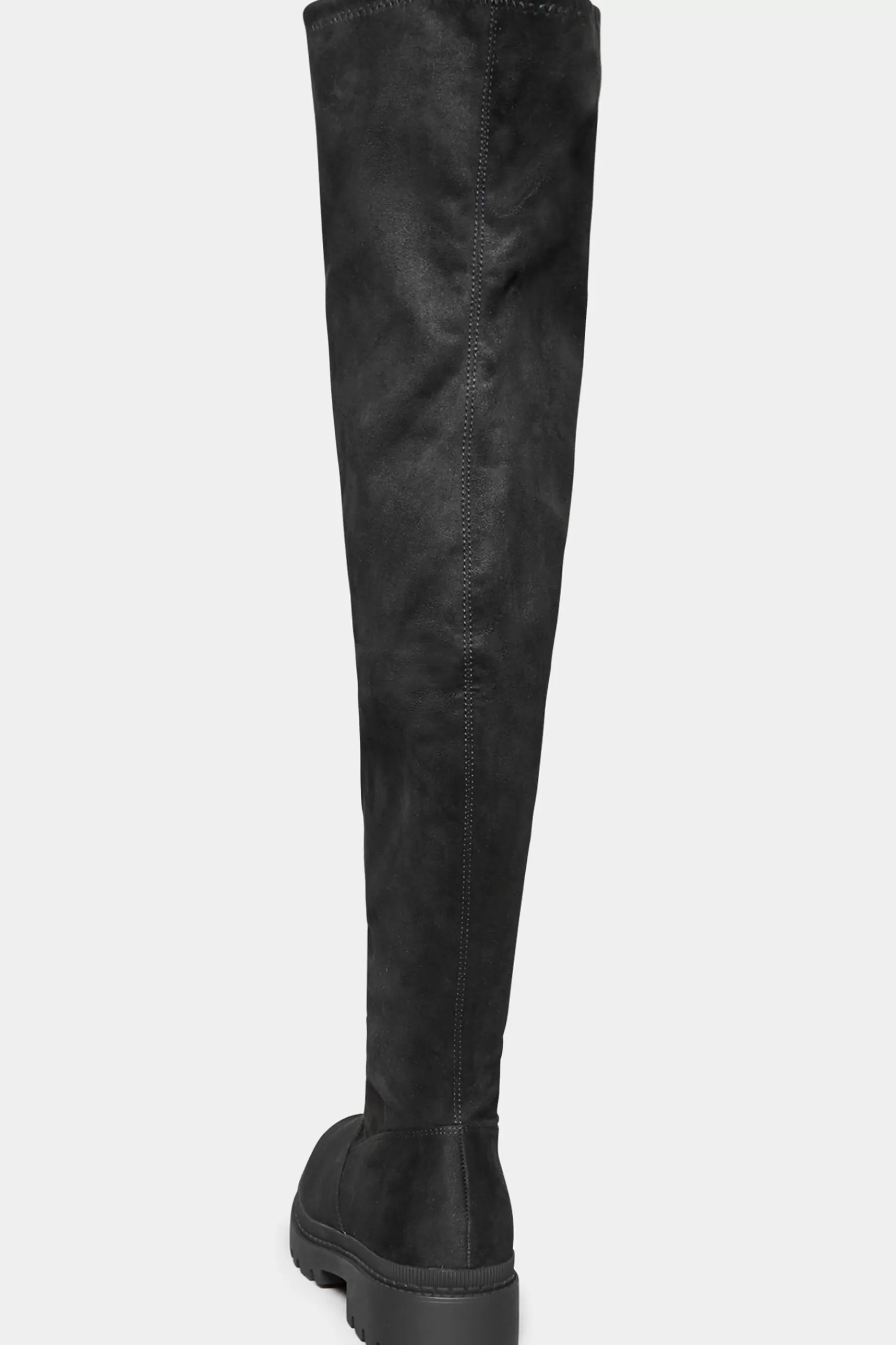 Women M&Co Boots>Limited Collection Limited Collection Black Suede Over The Knee Chunky Boots In Wide E Fit & Extra Wide Eee Fit