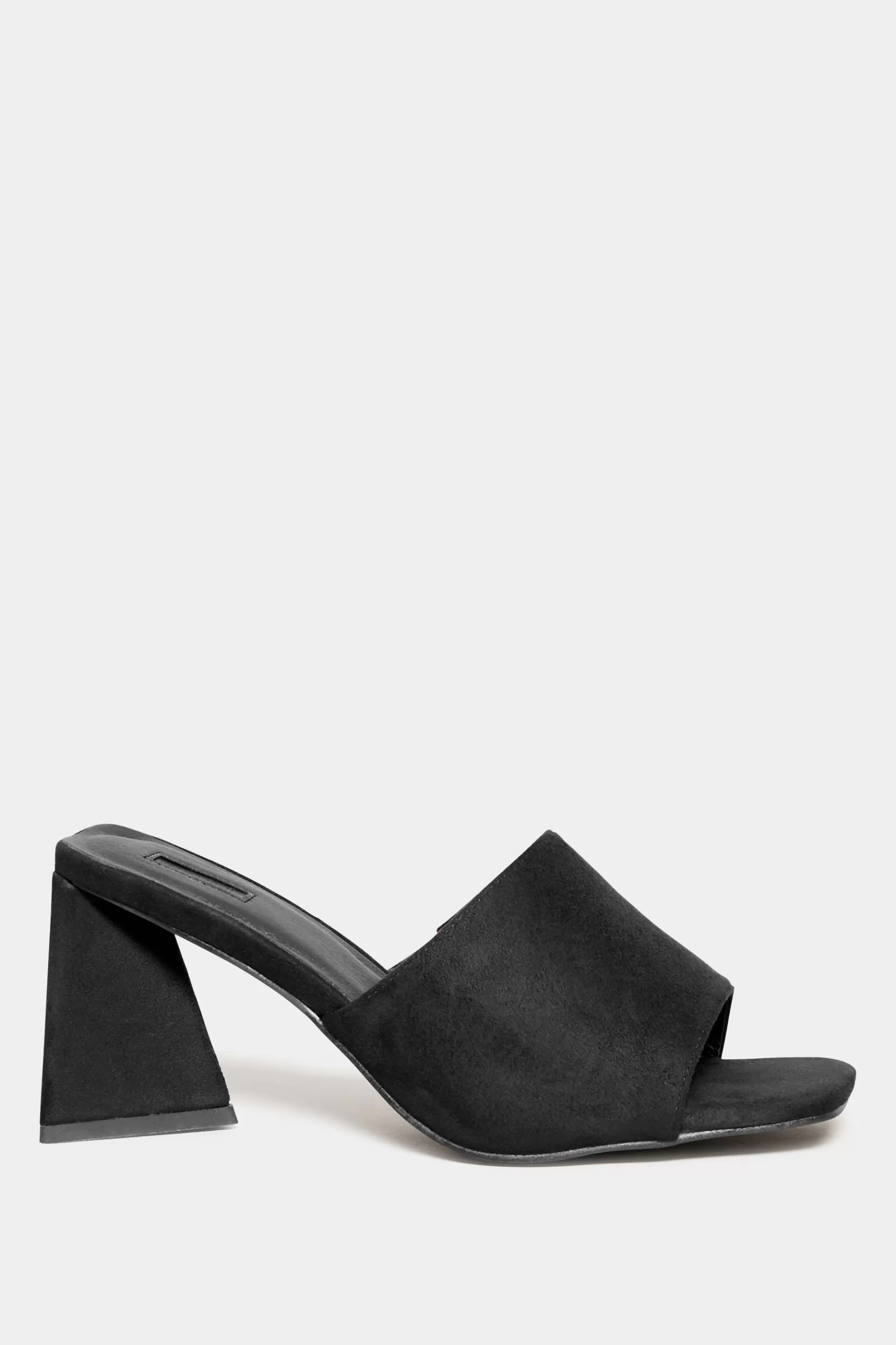 Women M&Co Mules & Sliders>Limited Collection Limited Collection Black Triangular Heeled Mules In Wide E Fit & Extra Wide Eee Fit