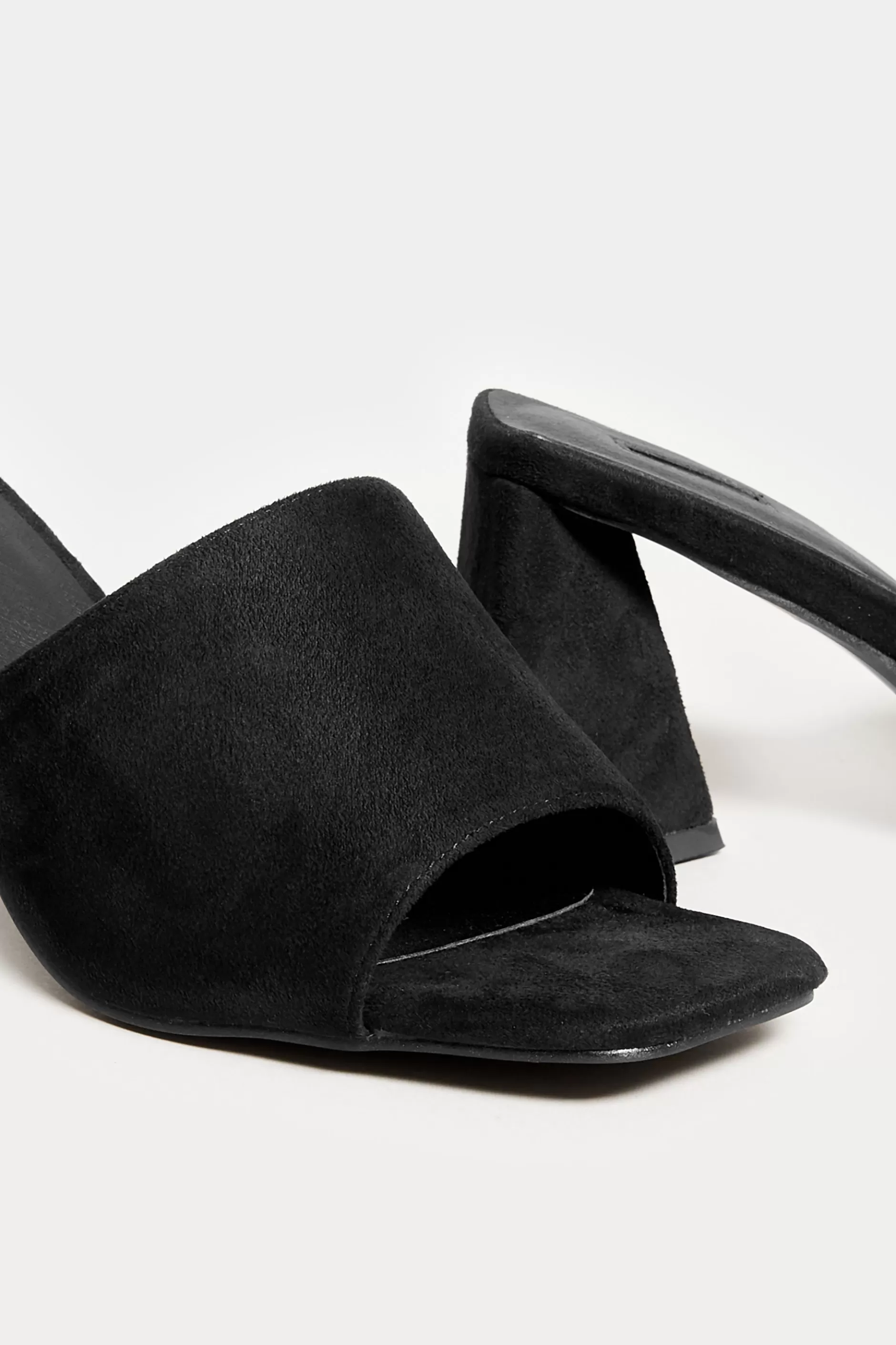 Women M&Co Mules & Sliders>Limited Collection Limited Collection Black Triangular Heeled Mules In Wide E Fit & Extra Wide Eee Fit
