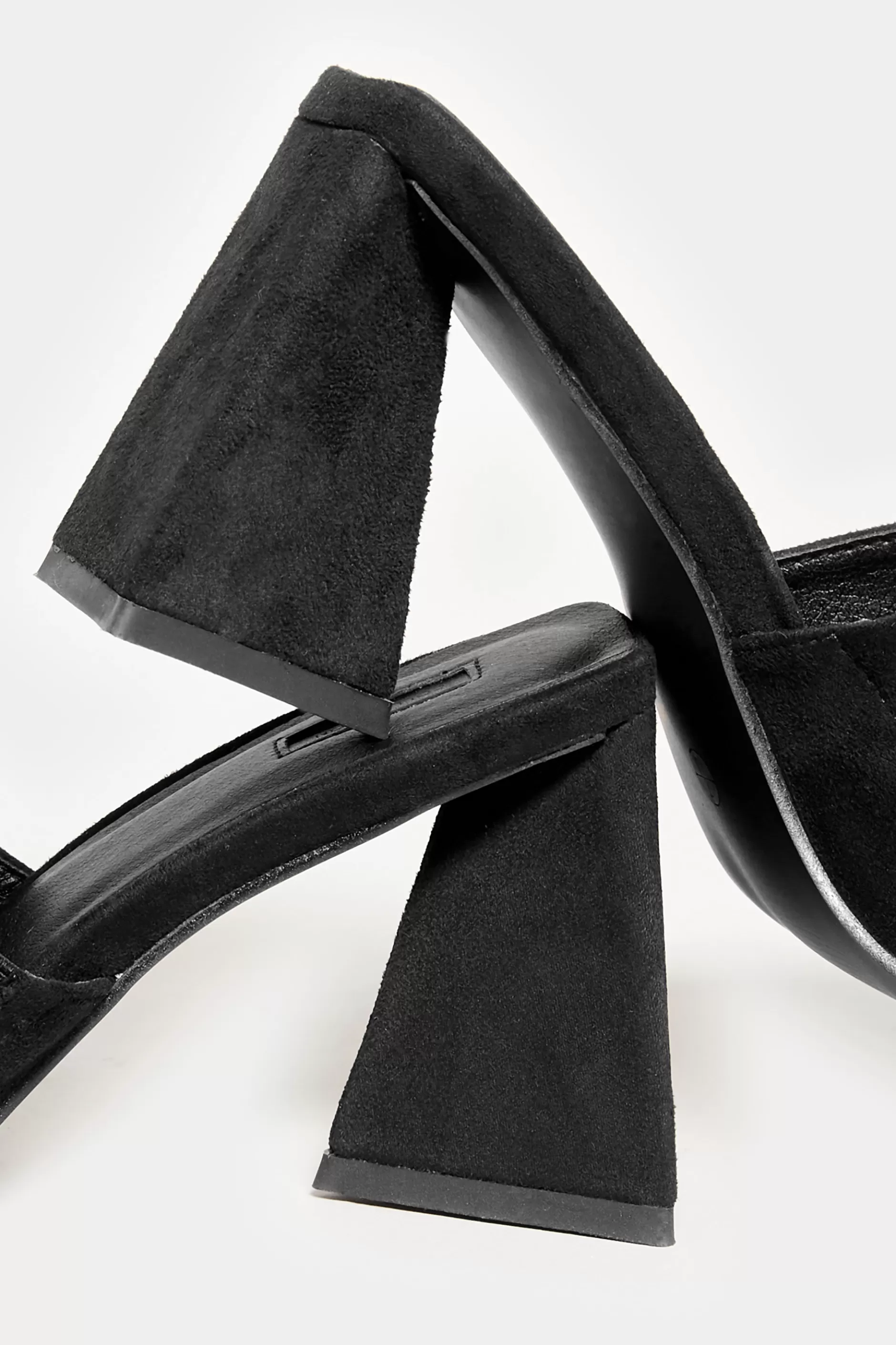 Women M&Co Mules & Sliders>Limited Collection Limited Collection Black Triangular Heeled Mules In Wide E Fit & Extra Wide Eee Fit