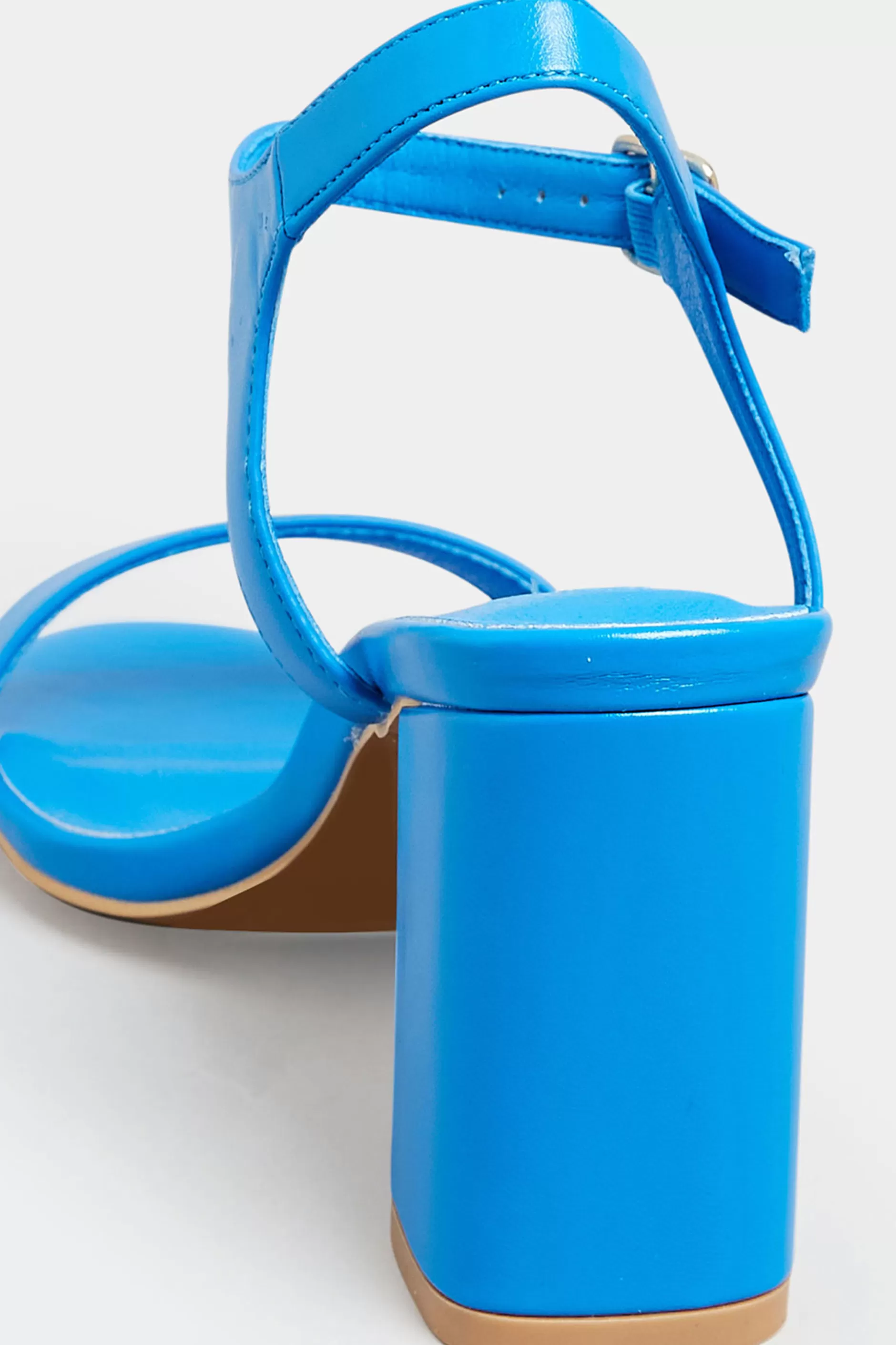 Women M&Co Heels>Limited Collection Limited Collection Blue Block Heel Sandal In Wide E Fit & Extra Wide Fit