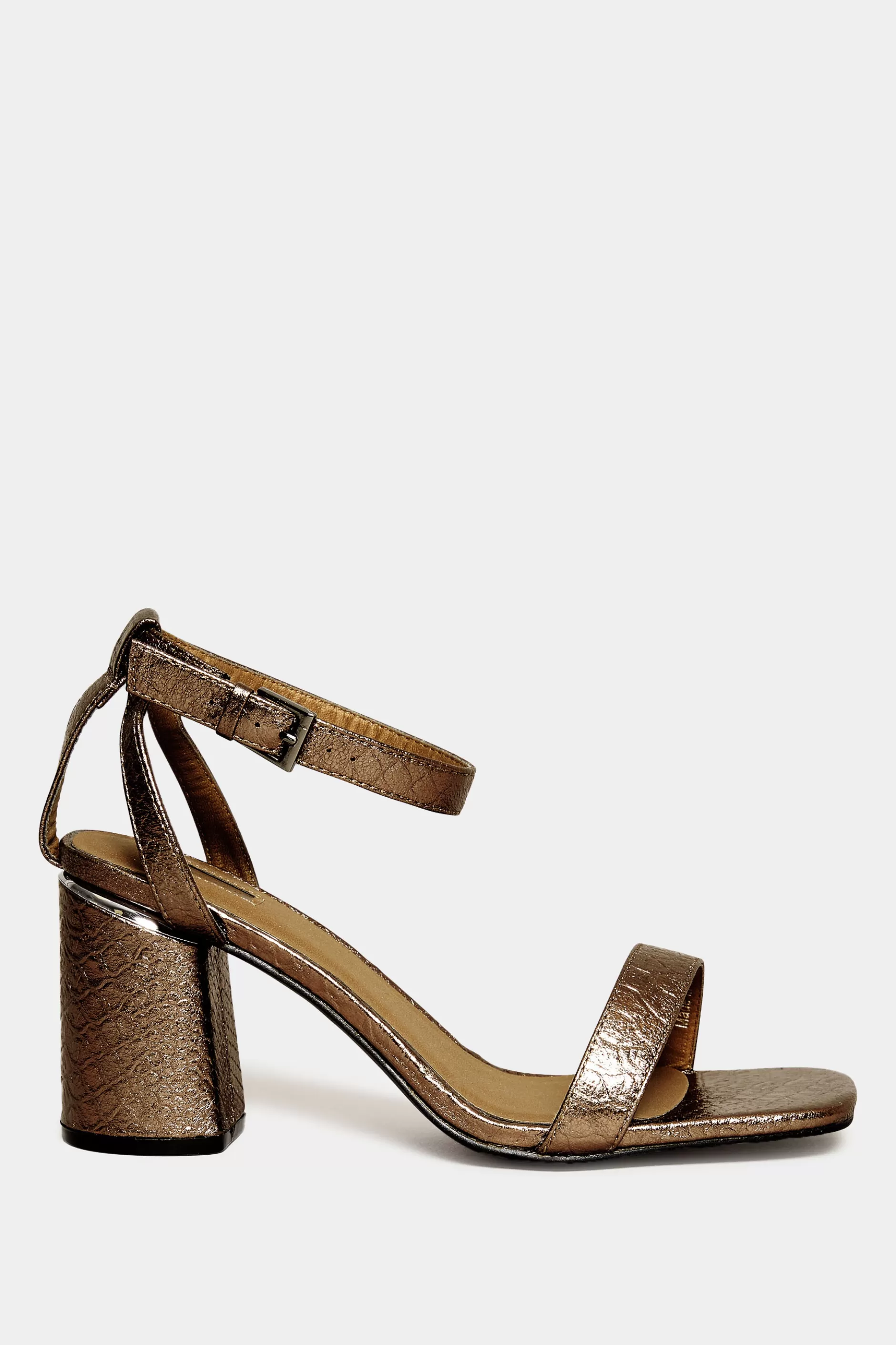 Women M&Co Heels>Limited Collection Limited Collection Brown Snake Print 2 Part Block Heel Sandals In Wide E Fit & Extra Wide Eee Fit