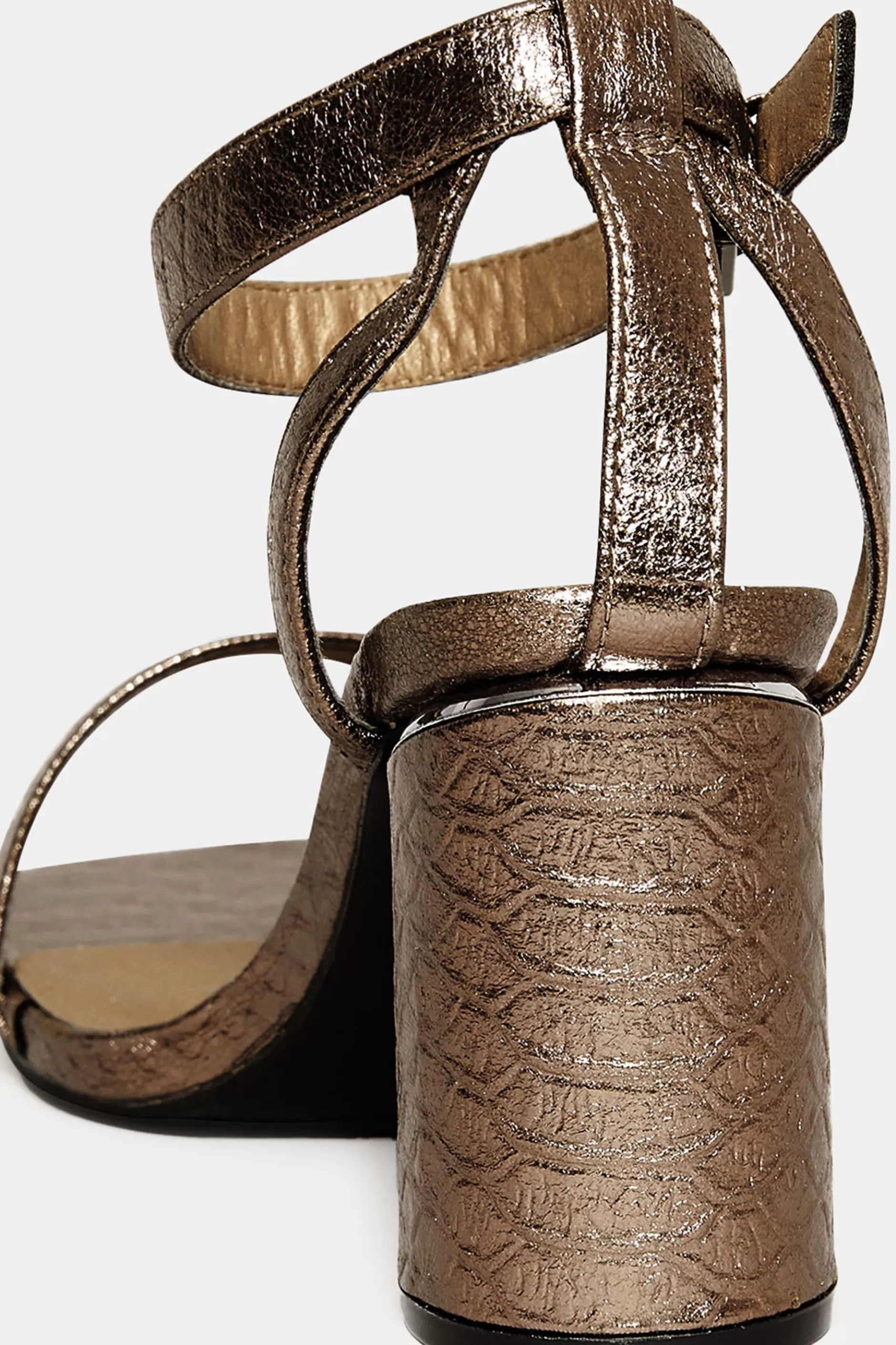 Women M&Co Heels>Limited Collection Limited Collection Brown Snake Print 2 Part Block Heel Sandals In Wide E Fit & Extra Wide Eee Fit