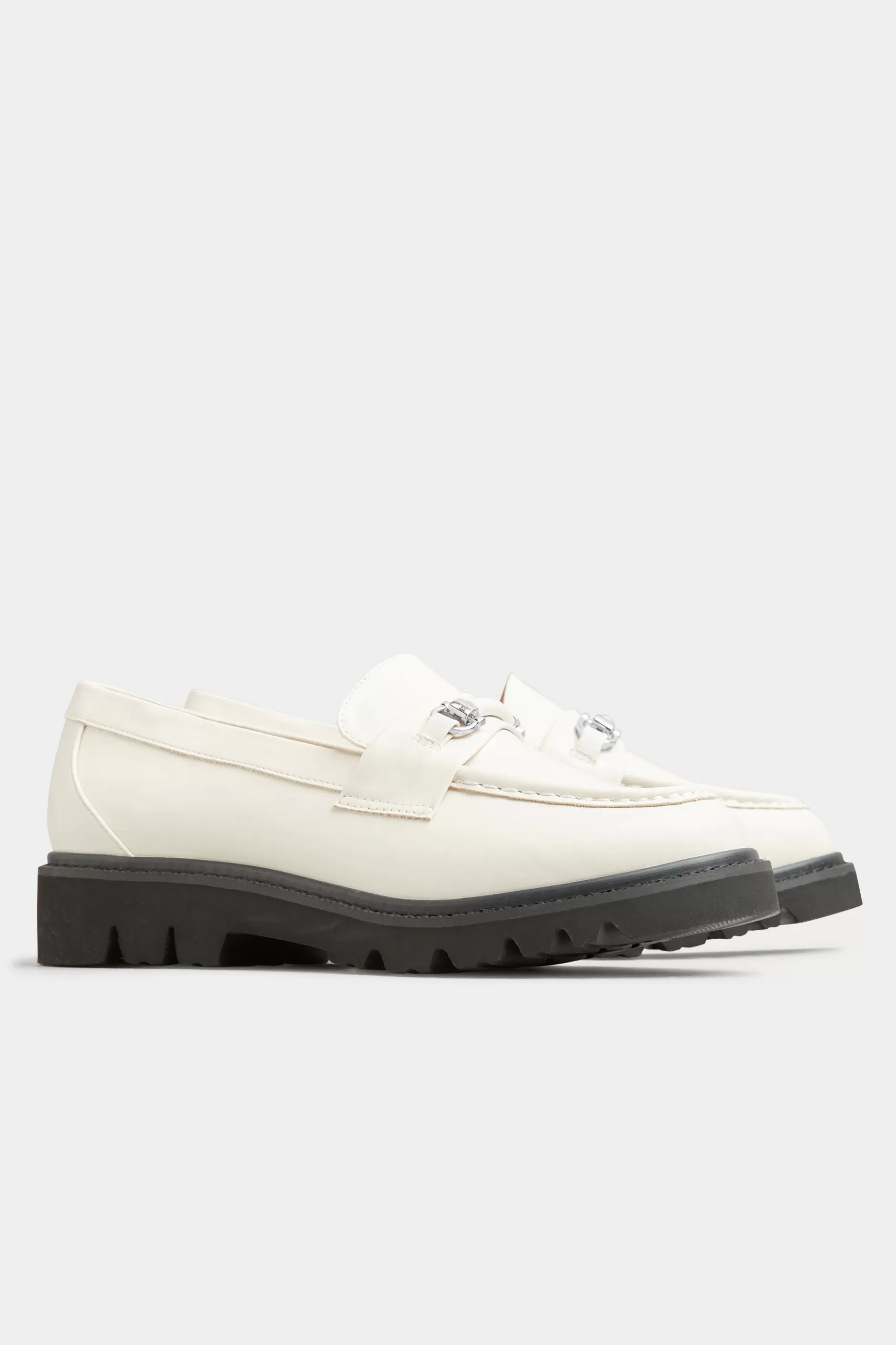 Women M&Co Flat Shoes>Limited Collection Limited Collection Cream Chunky Saddle Loafers In Extra Wide Eee Fit