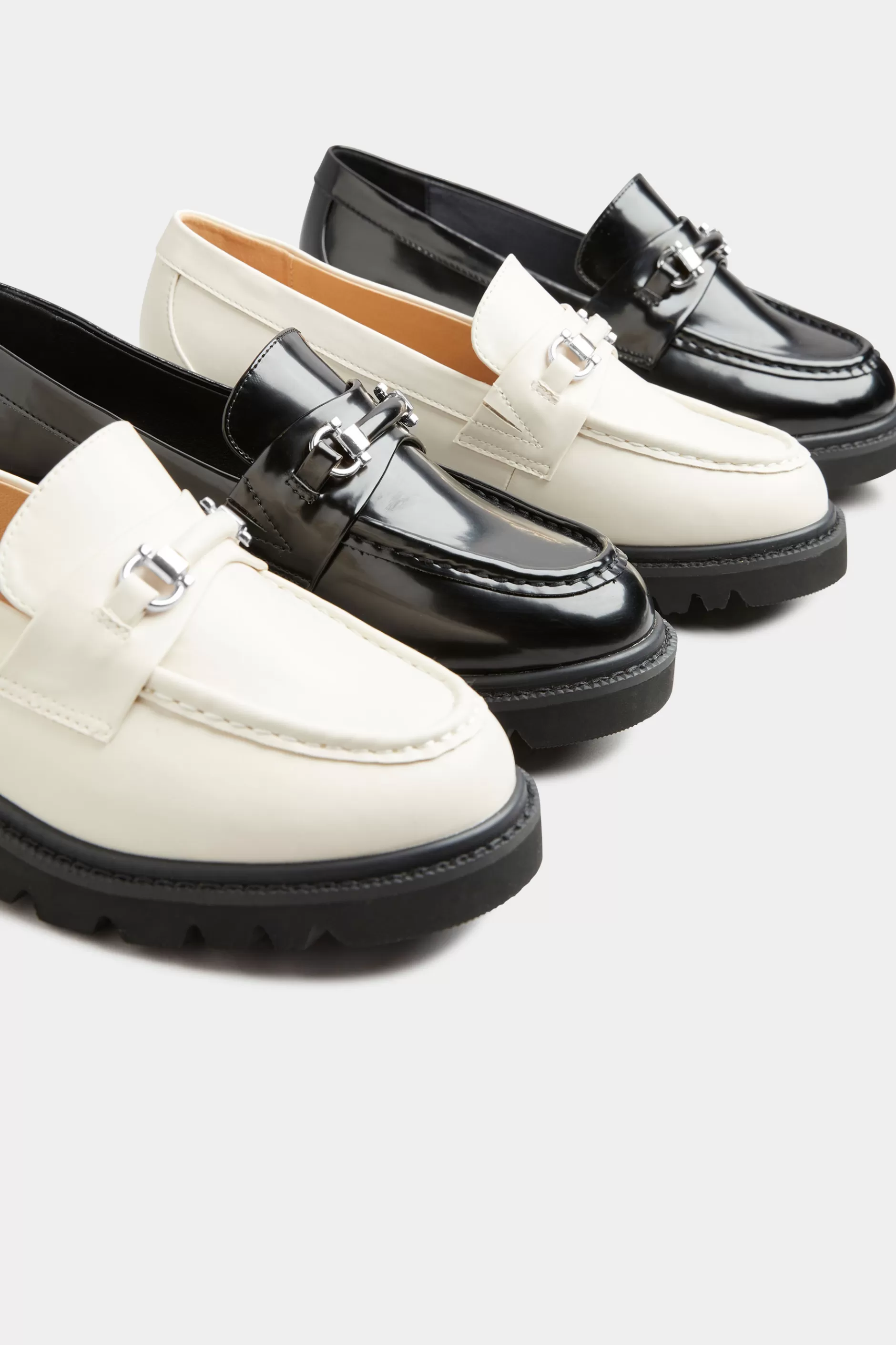 Women M&Co Flat Shoes>Limited Collection Limited Collection Cream Chunky Saddle Loafers In Extra Wide Eee Fit