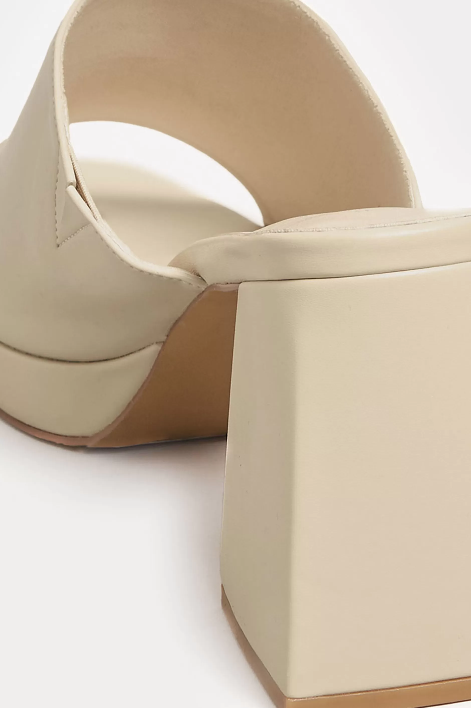Women M&Co Heels>Limited Collection Limited Collection Cream Platform Block Mule Sandal Heels In Wide E Fit & Extra Wide Eee Fit