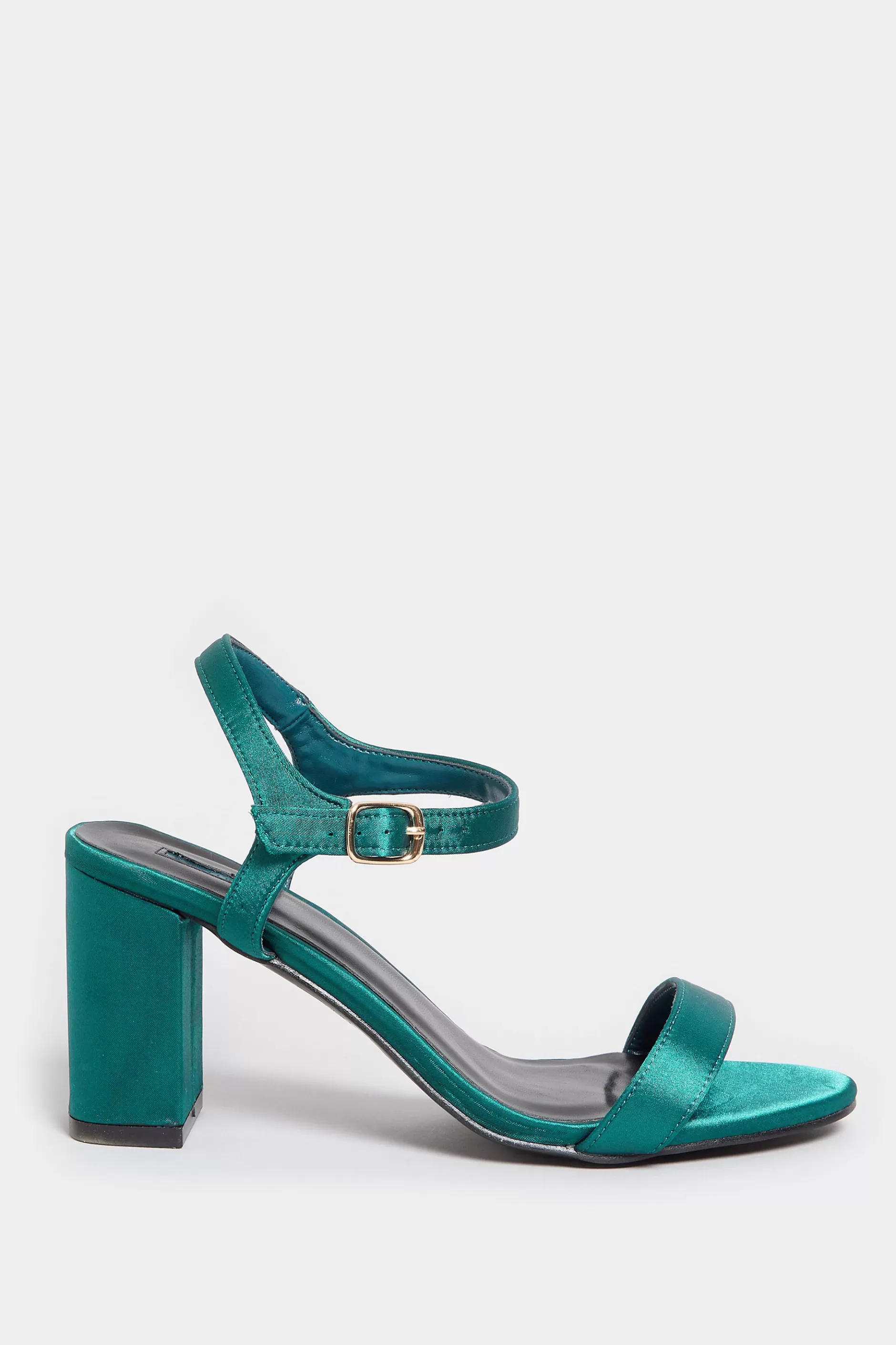 Women M&Co Heels>Limited Collection Limited Collection Dark Green Block Heel Sandal In Wide E Fit & Extra Wide Eee Fit