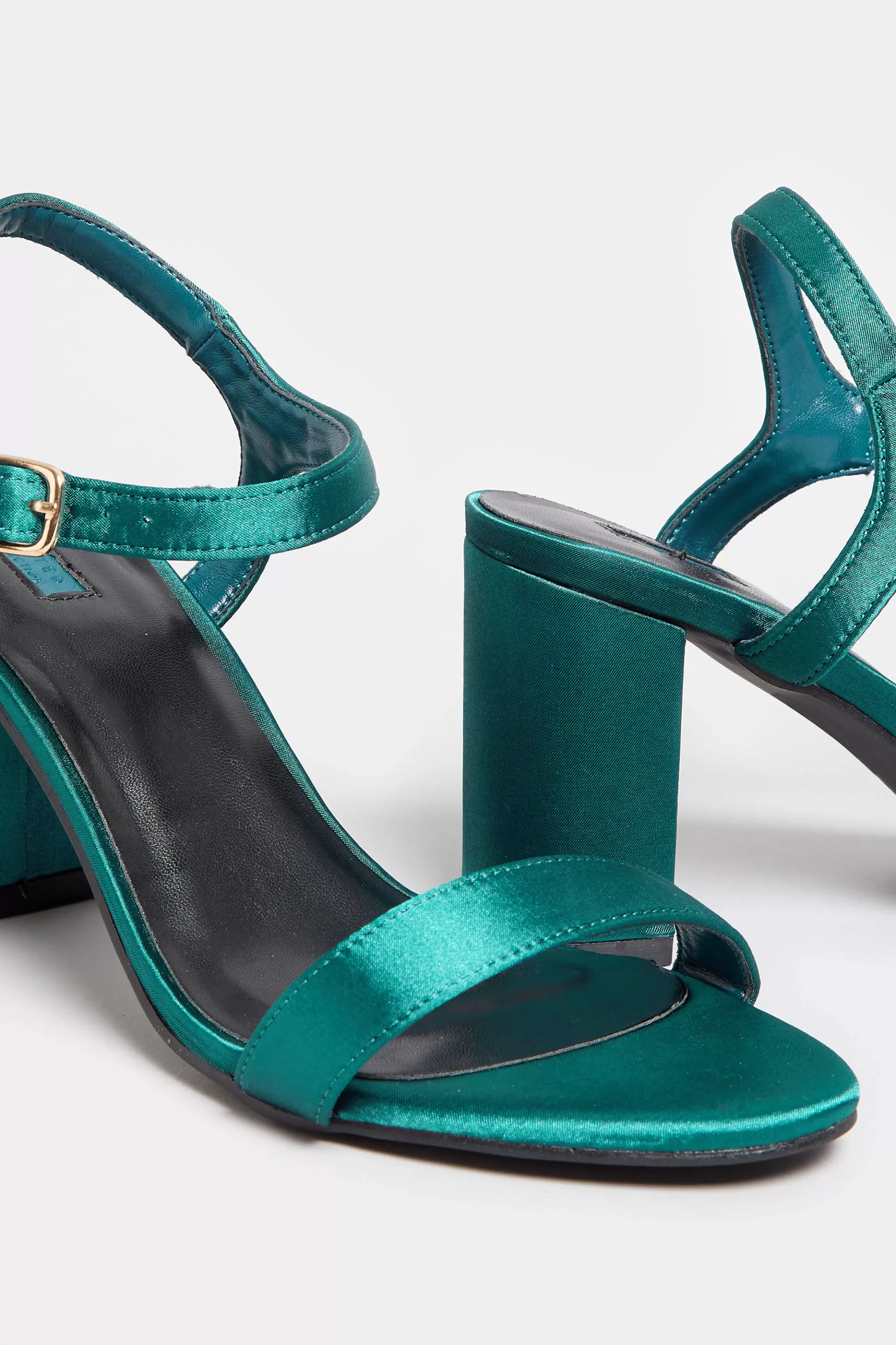 Women M&Co Heels>Limited Collection Limited Collection Dark Green Block Heel Sandal In Wide E Fit & Extra Wide Eee Fit
