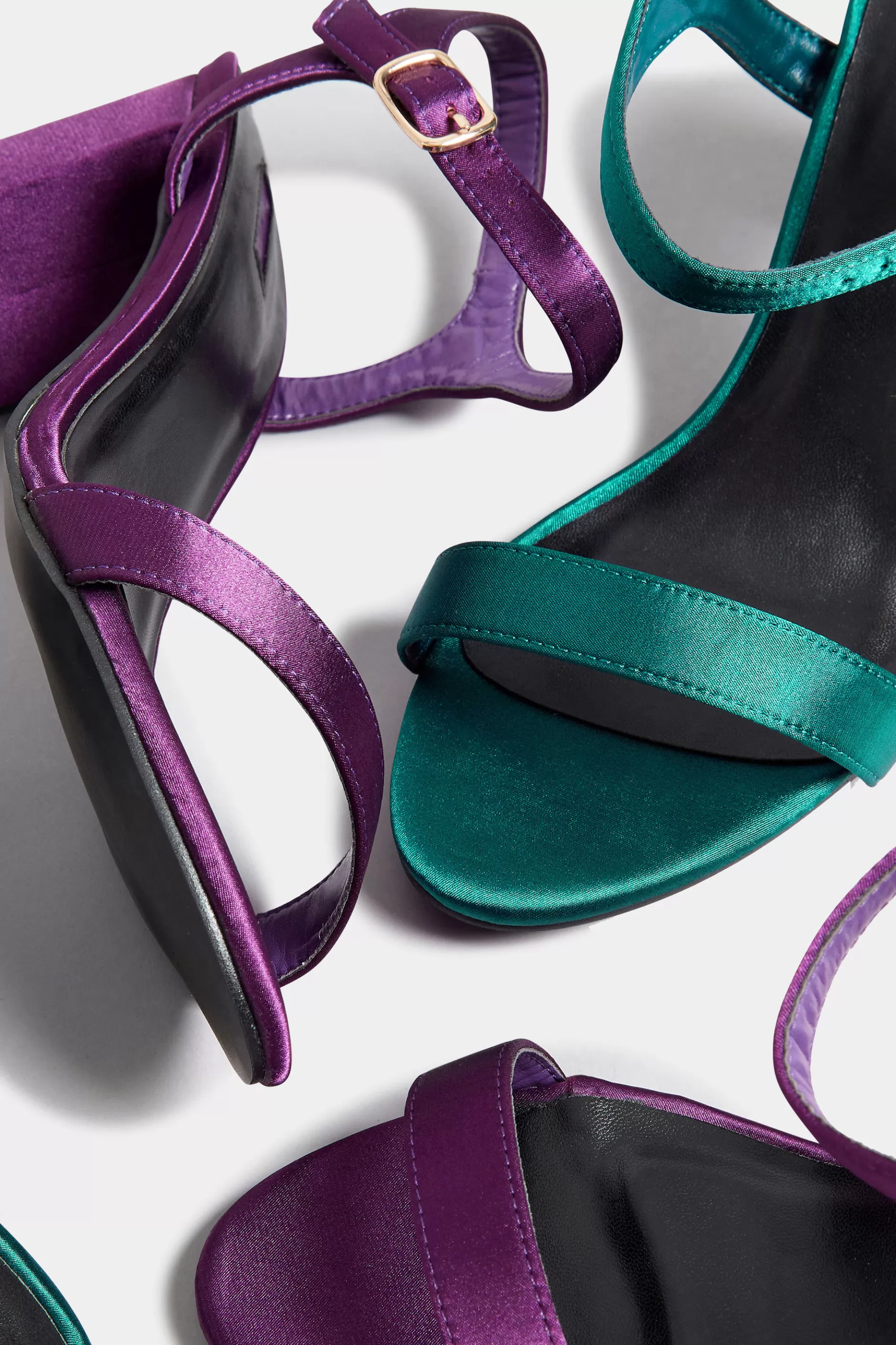 Women M&Co Heels>Limited Collection Limited Collection Dark Green Block Heel Sandal In Wide E Fit & Extra Wide Eee Fit