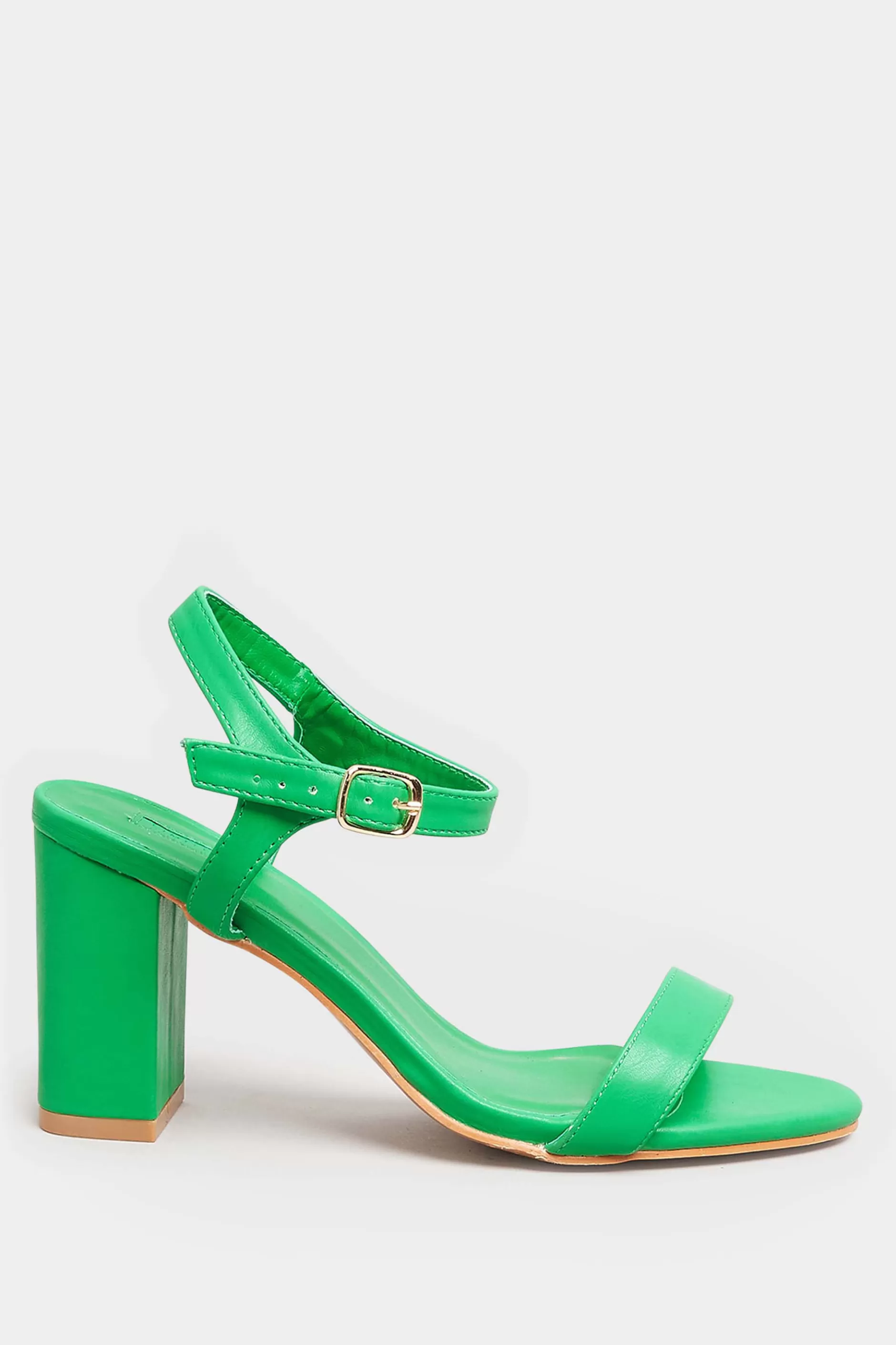 Women M&Co Heels>Limited Collection Limited Collection Green Block Heel Sandal In Wide E Fit & Extra Wide Fit