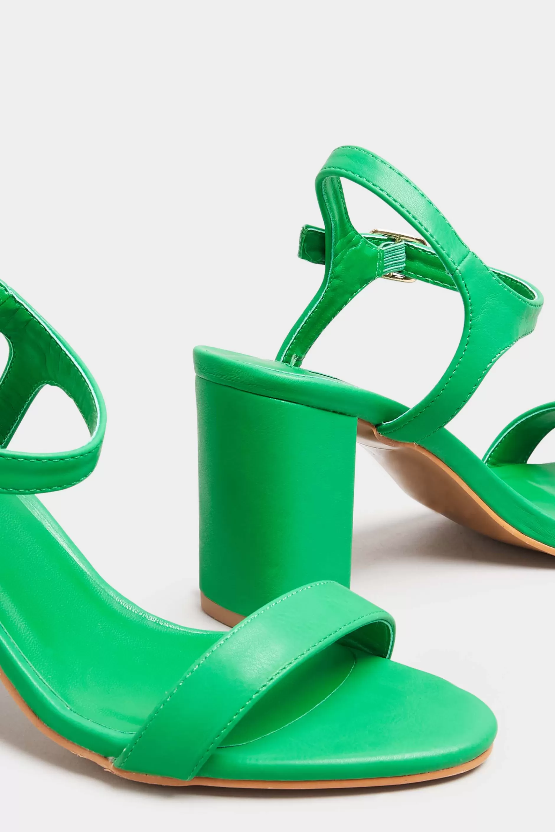 Women M&Co Heels>Limited Collection Limited Collection Green Block Heel Sandal In Wide E Fit & Extra Wide Fit