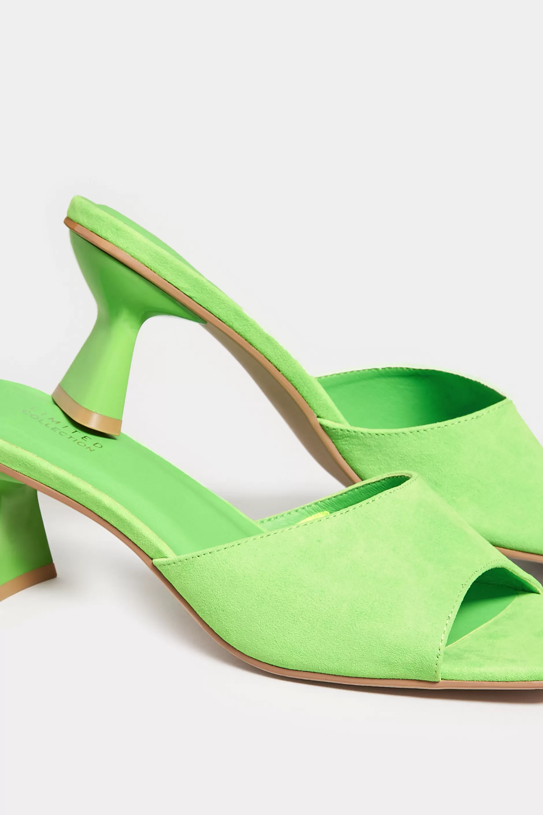Women M&Co Mules & Sliders>Limited Collection Limited Collection Green Kitten Heel Mule In Wide E Fit & Extra Wide Eee Fit